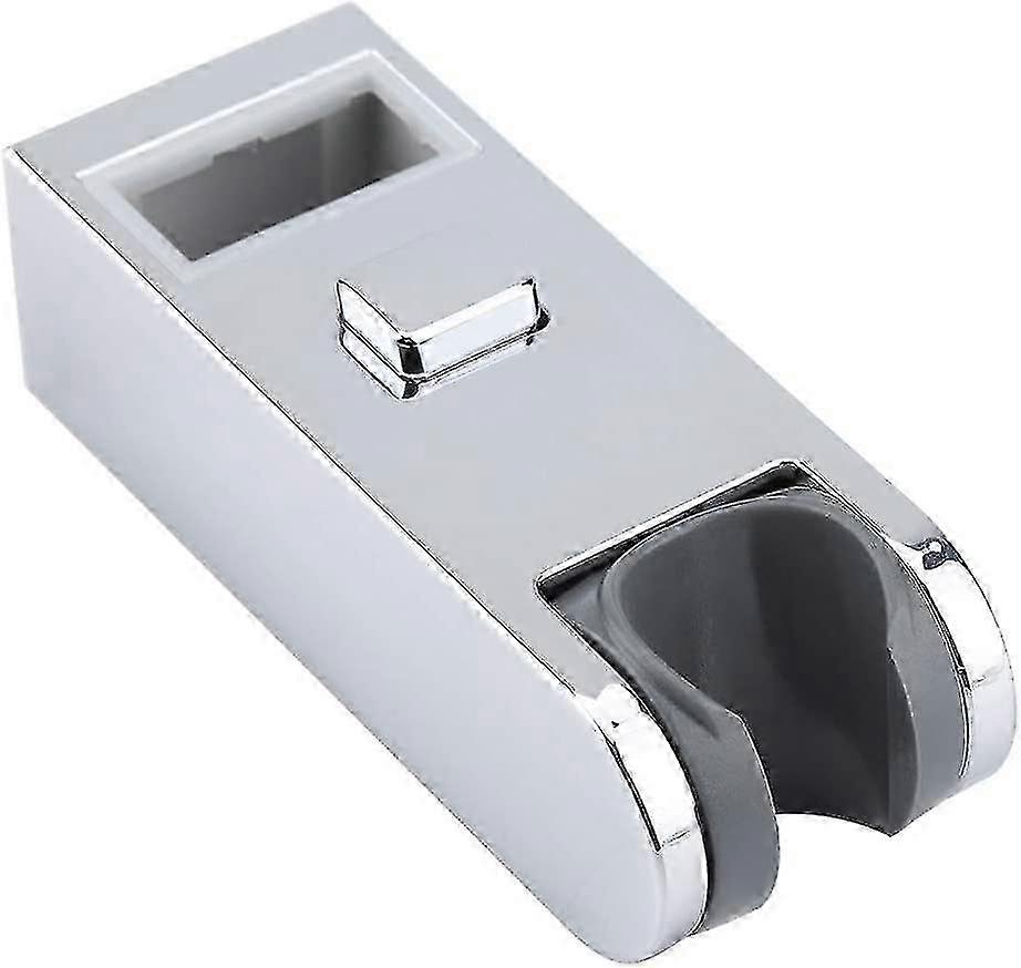 Plastic Chrome Plated Adjustable Height Squareshower Slider Bar Replacement Rail Head Holder Stand Bathroom Accessory (1pc, Silver)