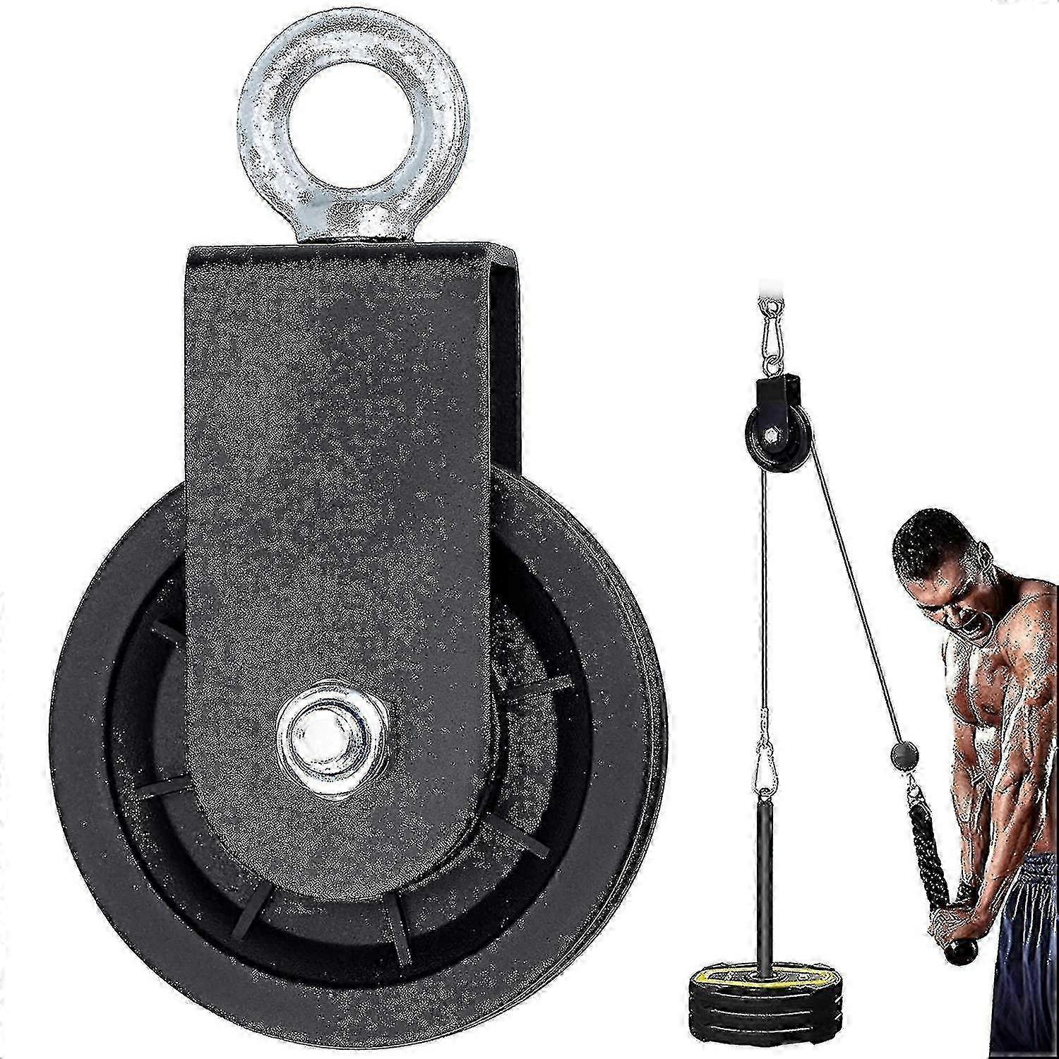 Weight Pulley Block, 90mm Swivel Lifting Pulley With U-bracket Accessories For Fitness And Bodybuilding