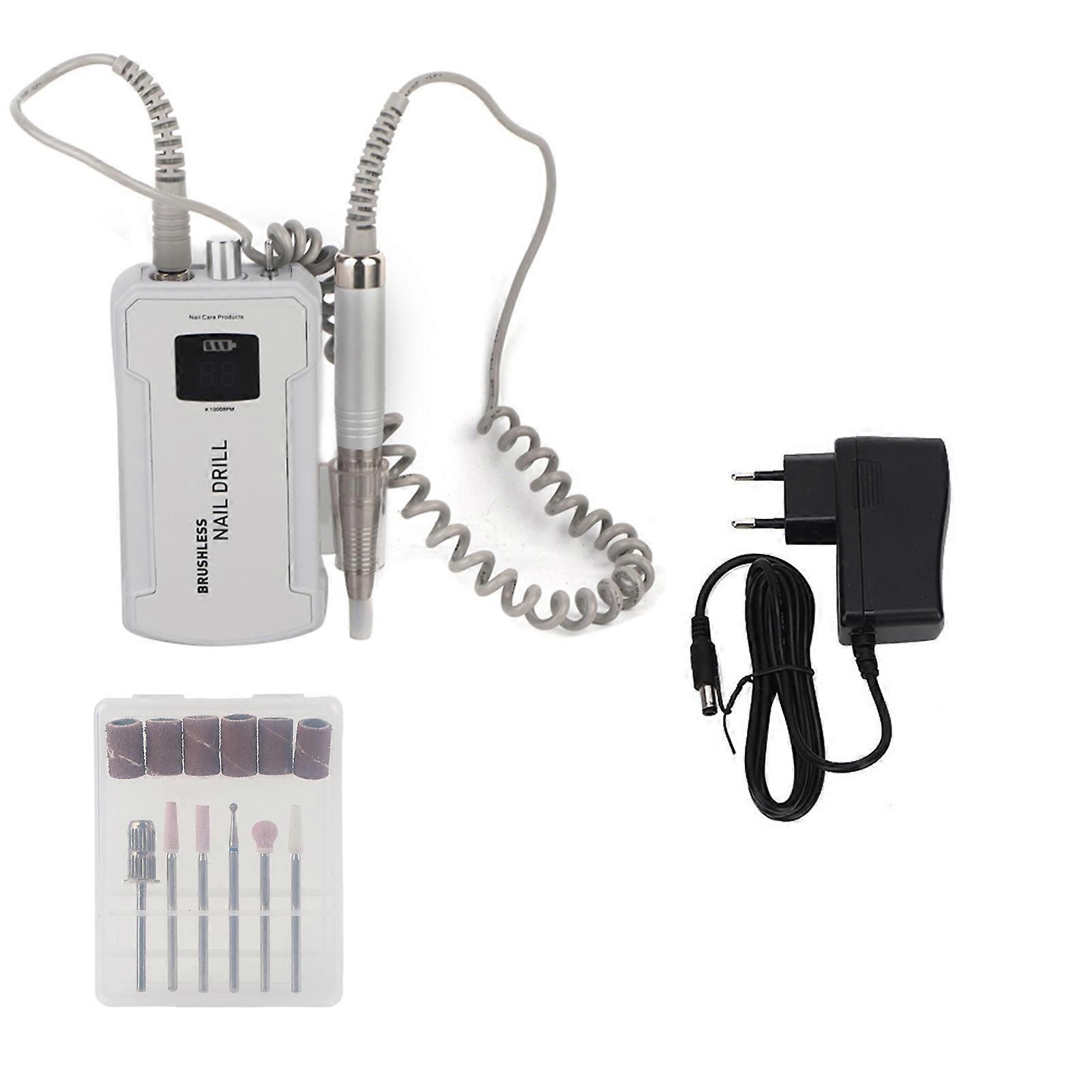 Ponceuse à ongles électrique portable 25 000 tr/min, outil de manucure, blanc, 100-240 V