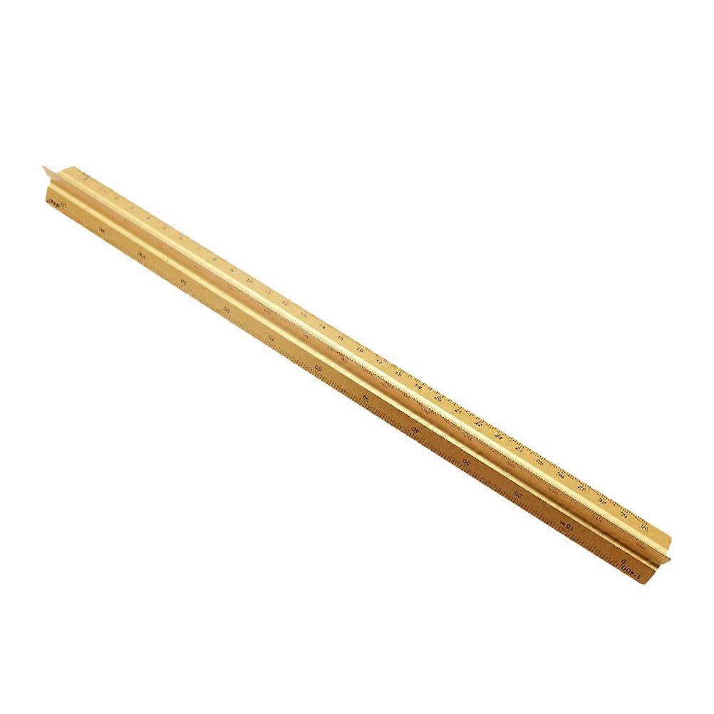 Triangular Scale Aluminium Alloy Angle Measurement Tool For Student Teacher Office Use 32.5X2.5cm 1Pack