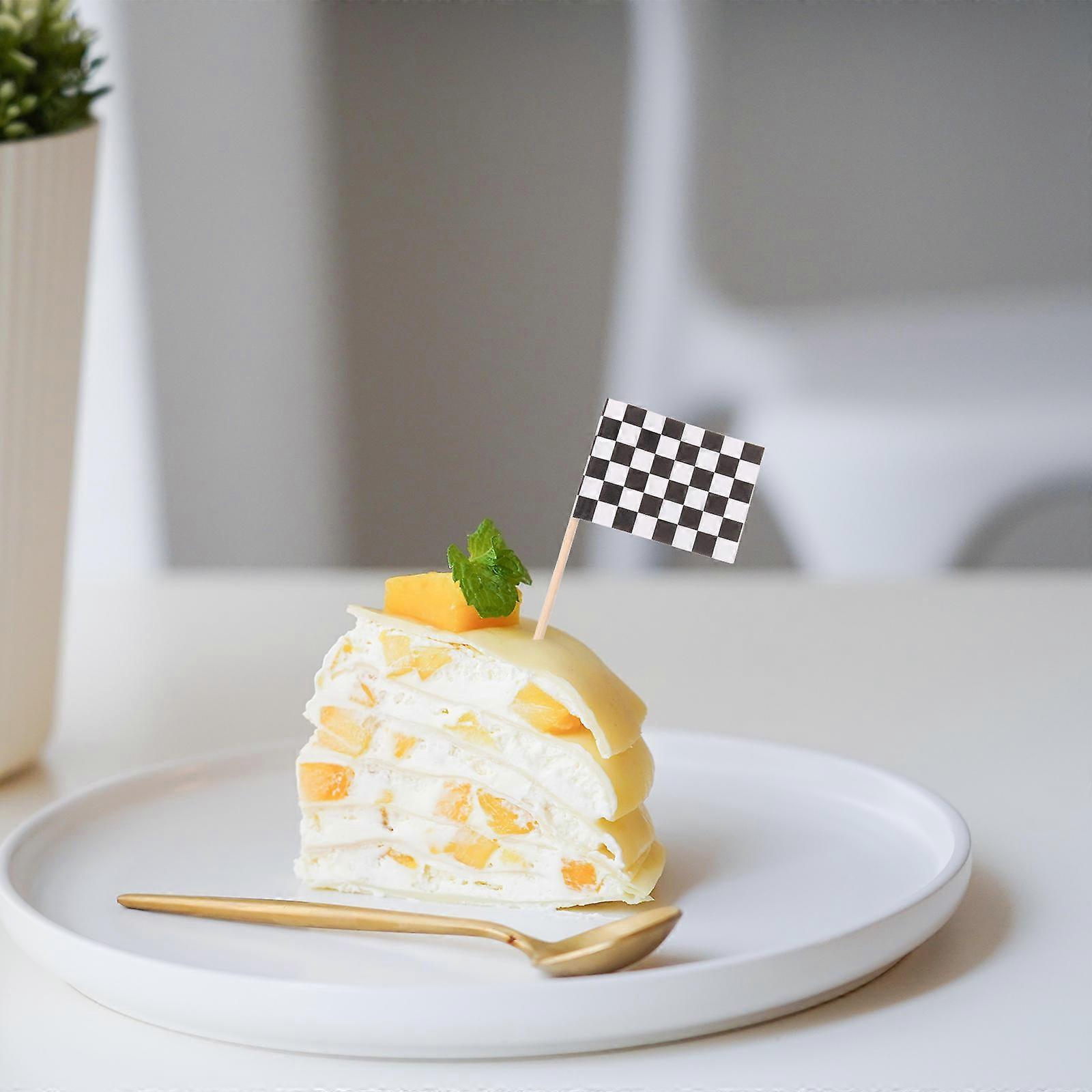Racing Flag Checkered Flag Toothpicks for Party Decoration 4Pcs Pack