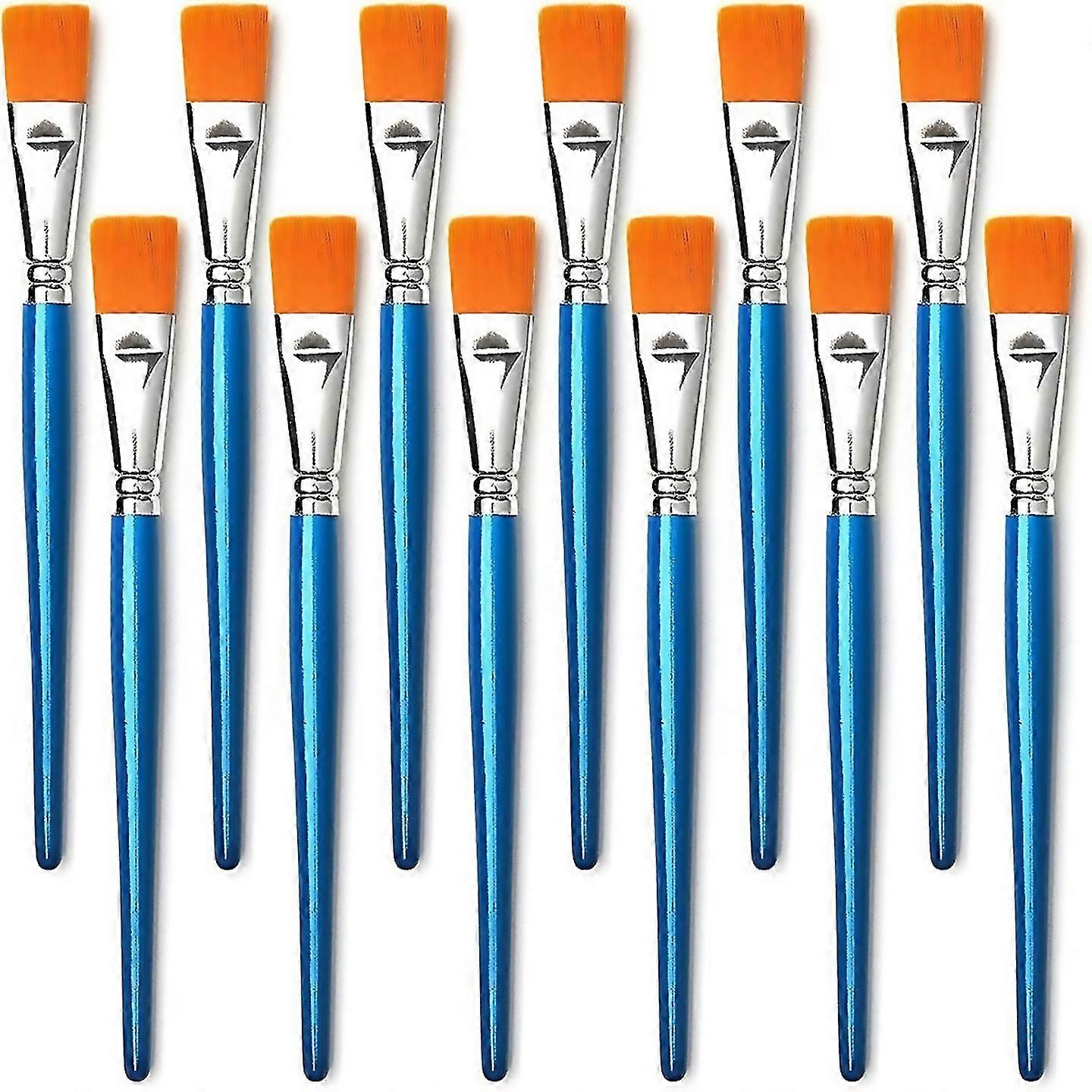 For 12pcs Large Synthetic Paint Brushes Bulk With Wooden Handle