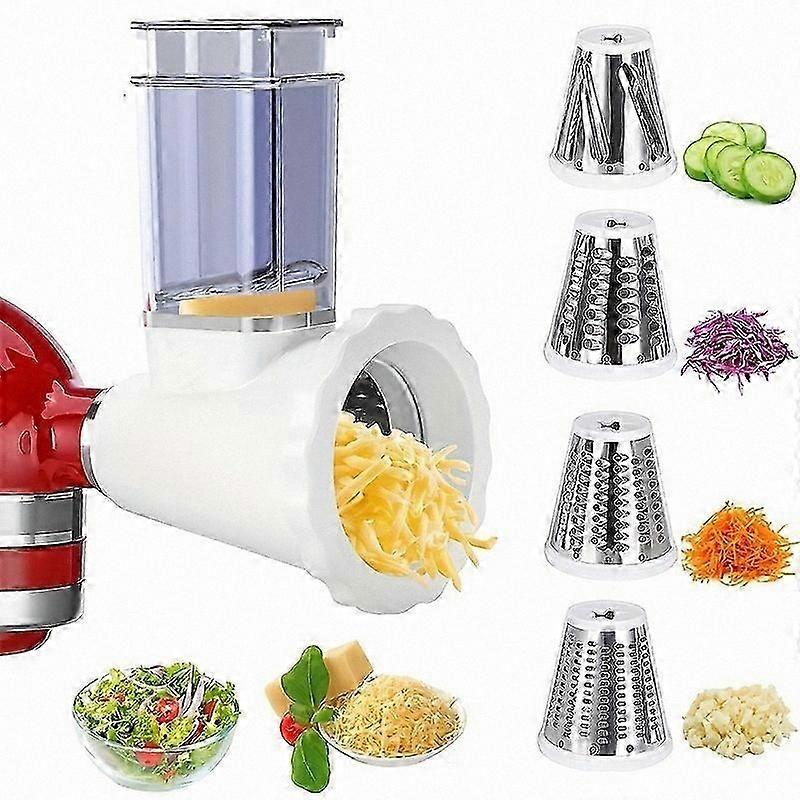 Multi-Function Grater, Chopper, and Slicer Attachments for Stand Mixers - Perfect for Cheese, Vegetables, and Salad Preparation