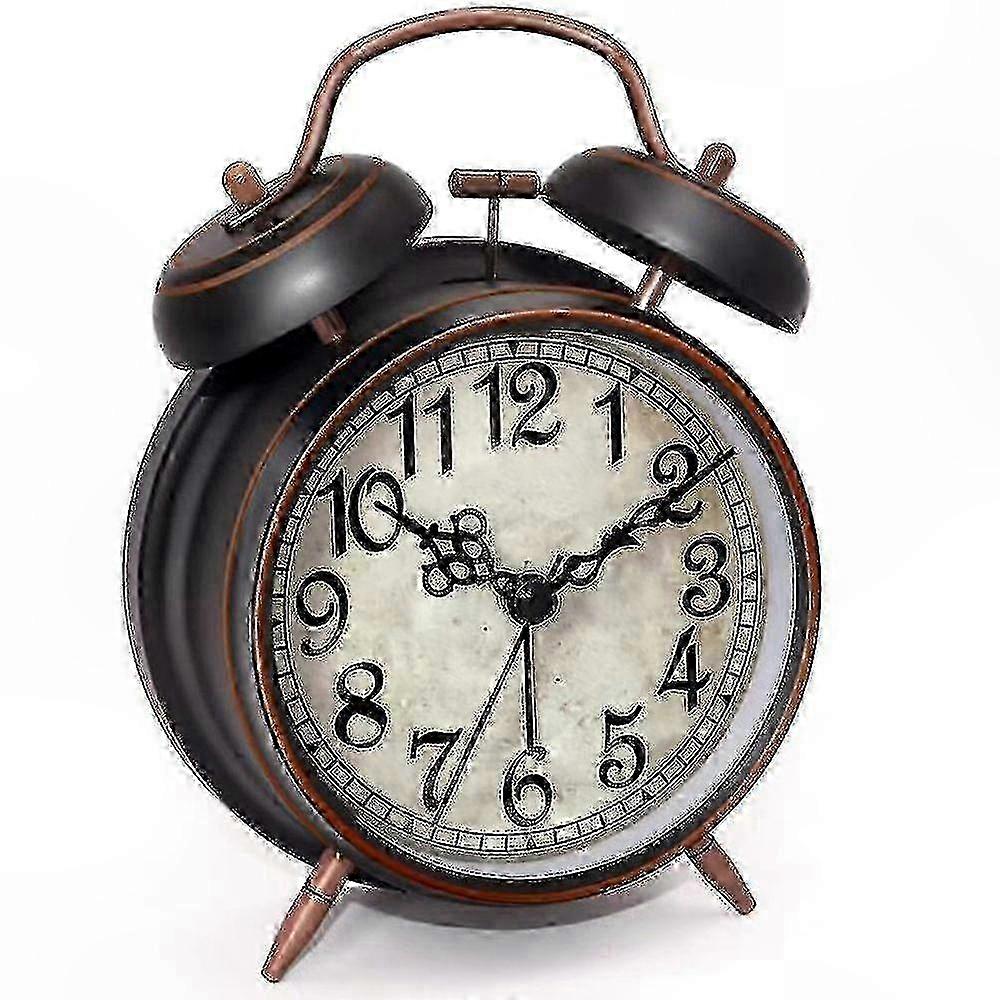 Wake-Up Alarm Clock for Deep Sleepers, Silent Quartz Movement with Backlight and Dual Bell Design