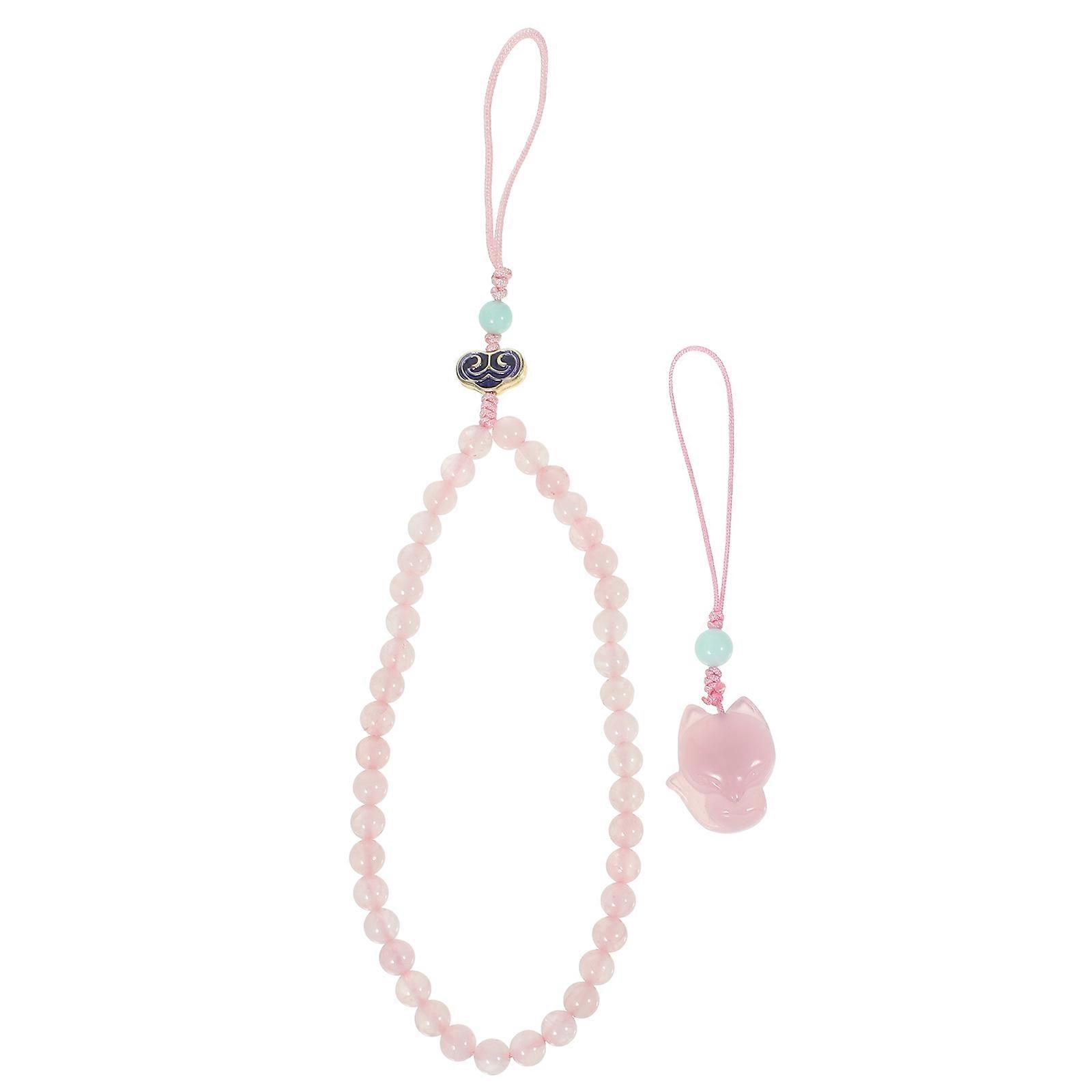 Phone Strap Short for Phone Use 2Pcs Crystal Beading Lanyard