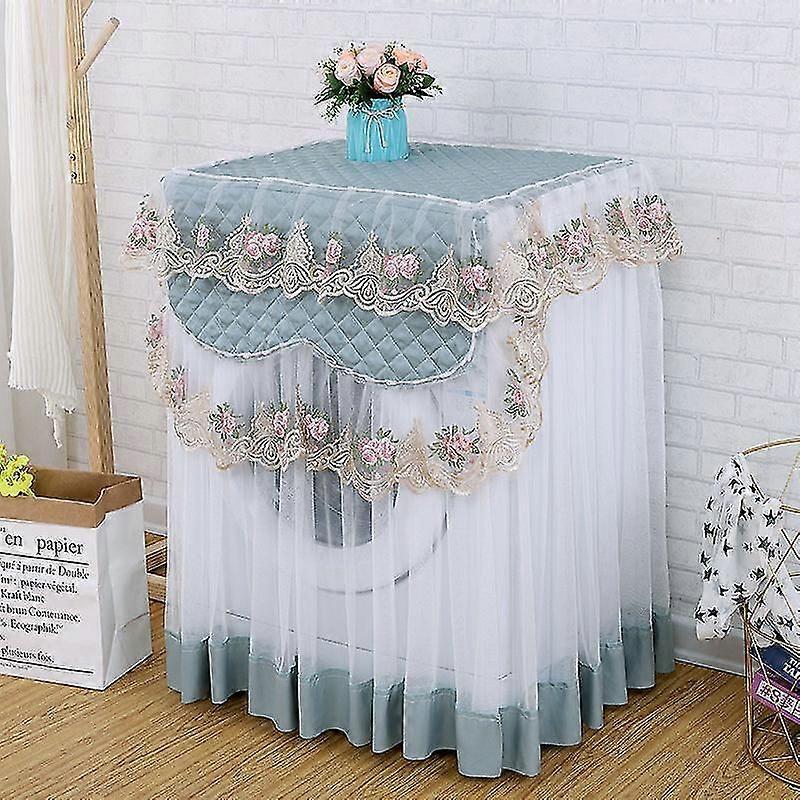 Cover for washing machine, flower pattern, dustproof, with flower pattern, 60 x 60 x 85 cm Blue