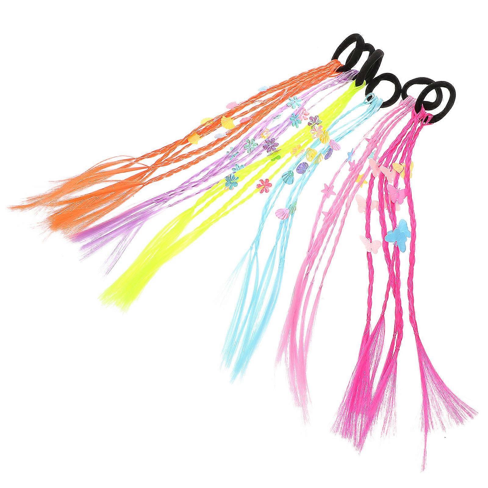 6 יחידות תוספות שיער סינתטיות קלועות לקוקו לילדים, שימוש רב-תכליתי, הופעות במה