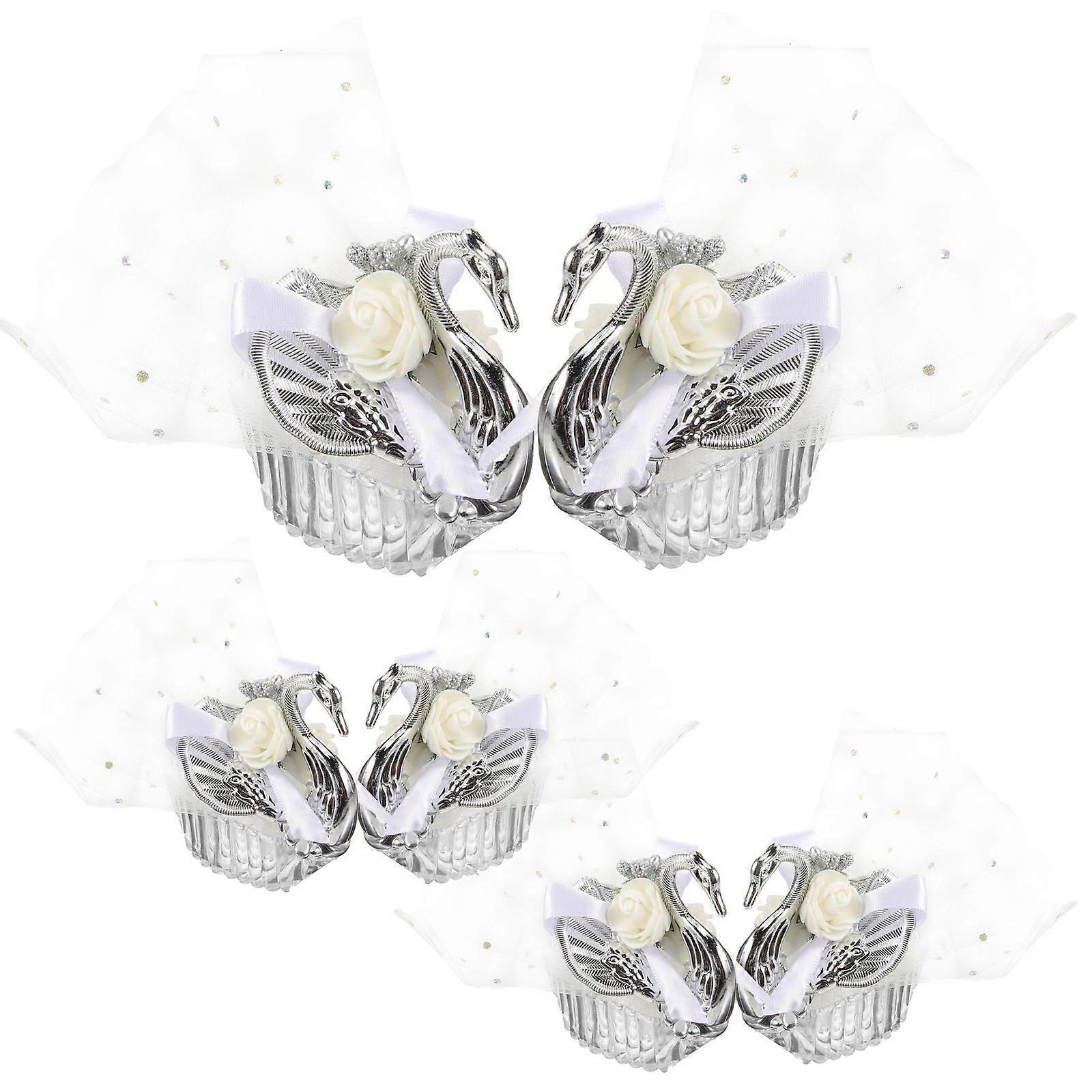 Swan Pattern Candy Boxes Wedding Favor Boxes for Parties 24Pcs