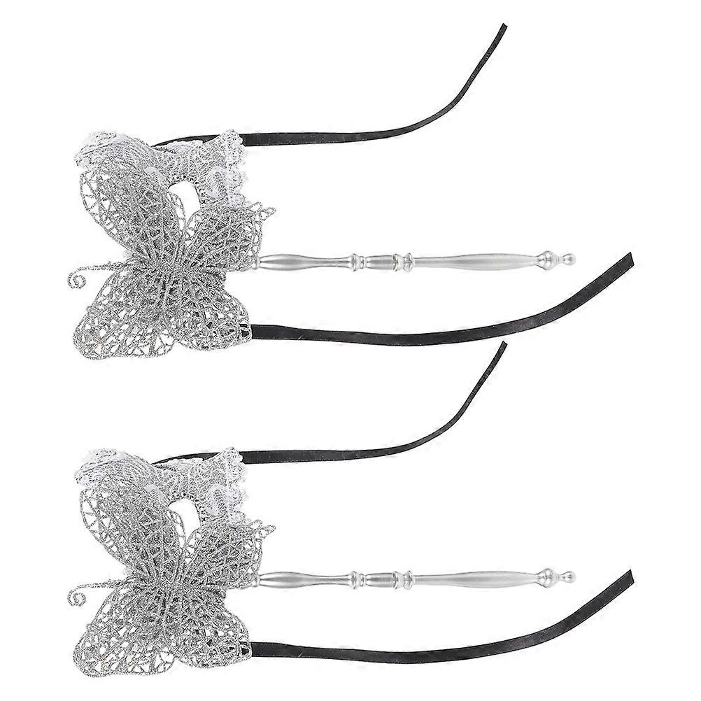 Carnival Masquerade Mask Handheld Dragon Pattern for Party 6Pcs