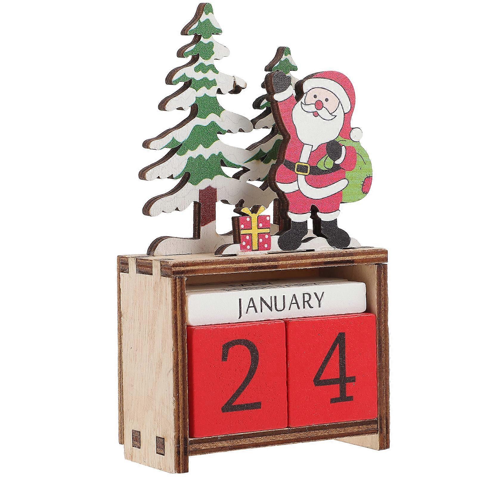 Xmas Countdown Calendar 2Pcs Classic Design For Children Families 13x7cm Rectangular Shape Holiday Atmosphere