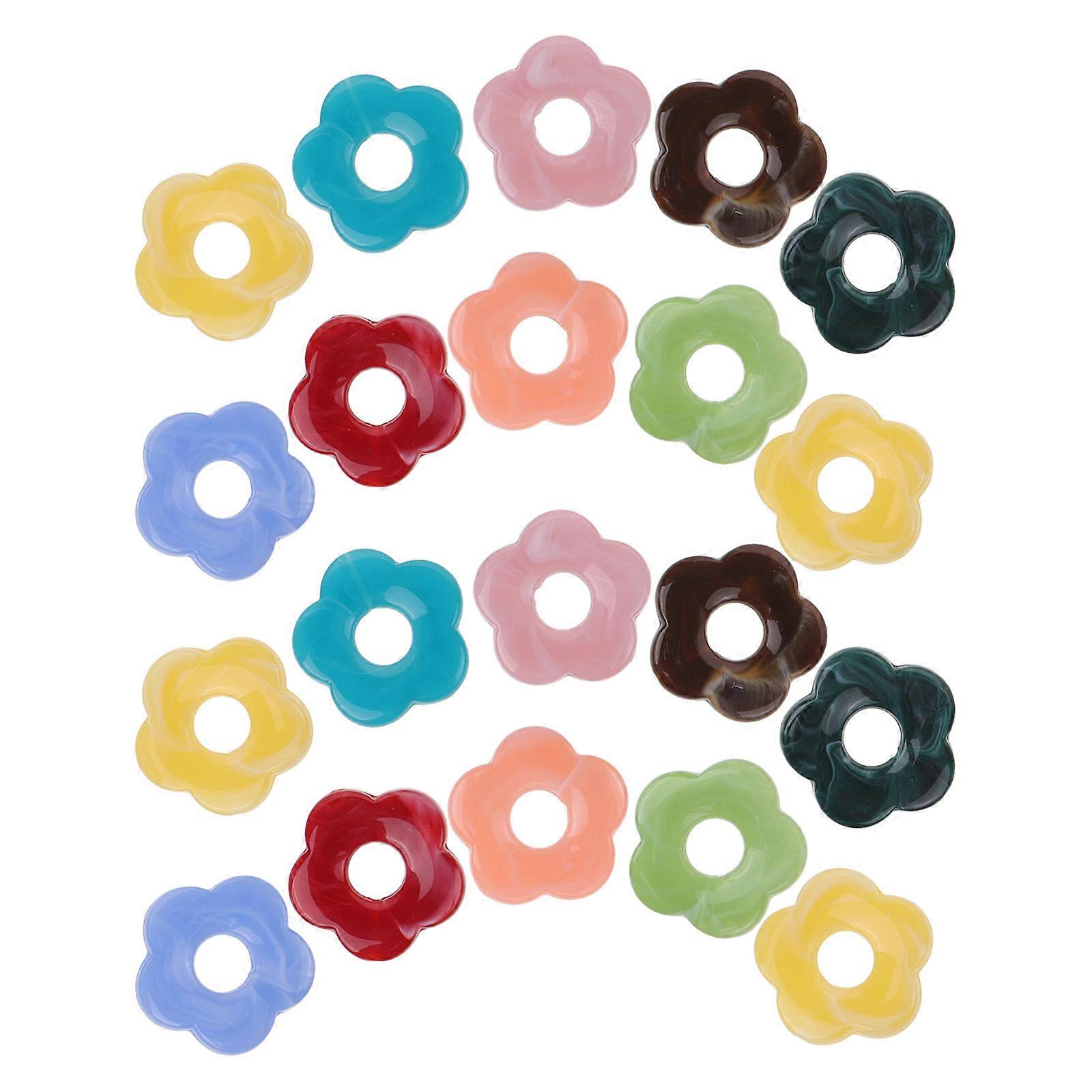 250 Pcs Flower Acrylic Beads for Handicraft Making DIY Enthusiasts Women Assorted Color with Workmanship