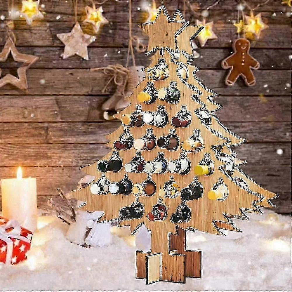 24-dňový adventný kalendár vianočné víno s držiakom na fľašu v tvare stromu