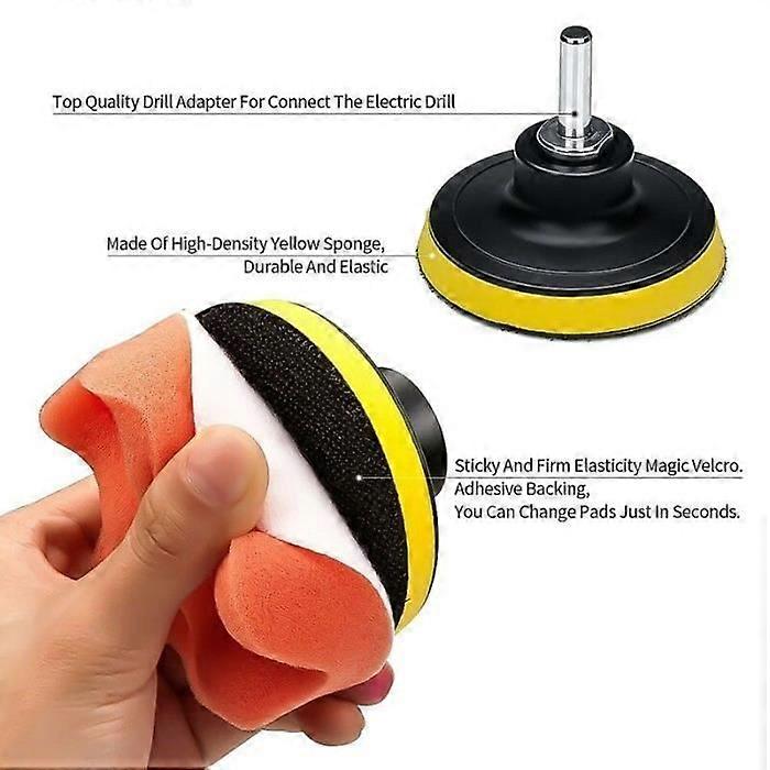 11pcs 3" Polishing Sponge Pads Kit Waxing Buffing Polishing Pads for Car Polisher Drill3inch 11pcs