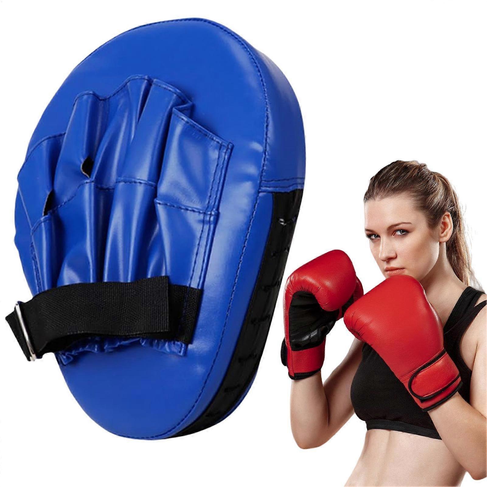 Boxing Gloves Curved Punch Gloves For Kickboxing Muay Thai Blue Thick Padding Adjustable Straps