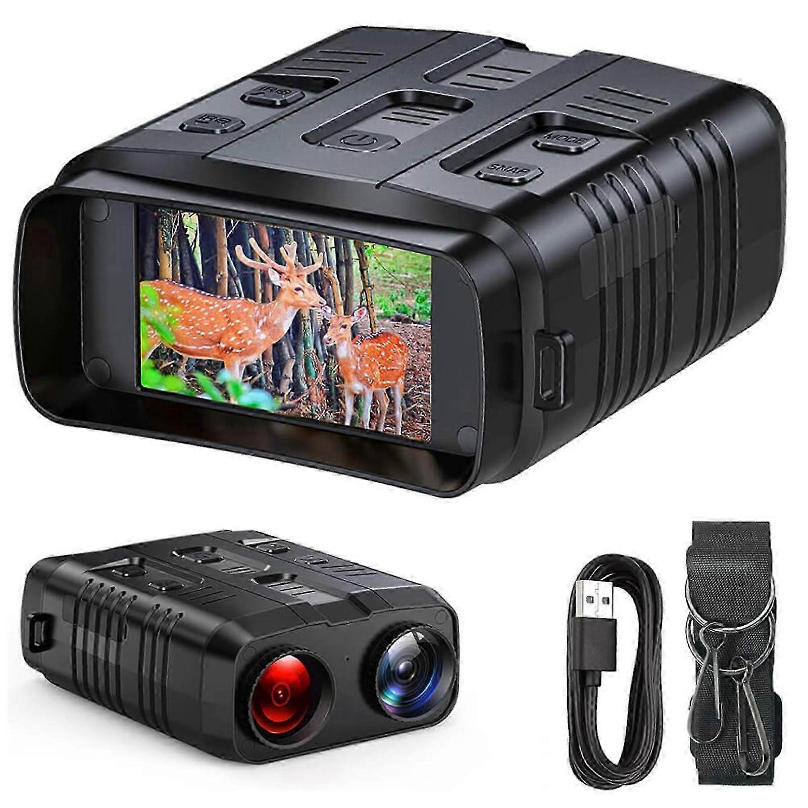 Lunettes de vision nocturne 2025, jumelles infrarouges 4K HD Zoom rechargeables, Royaume-Uni