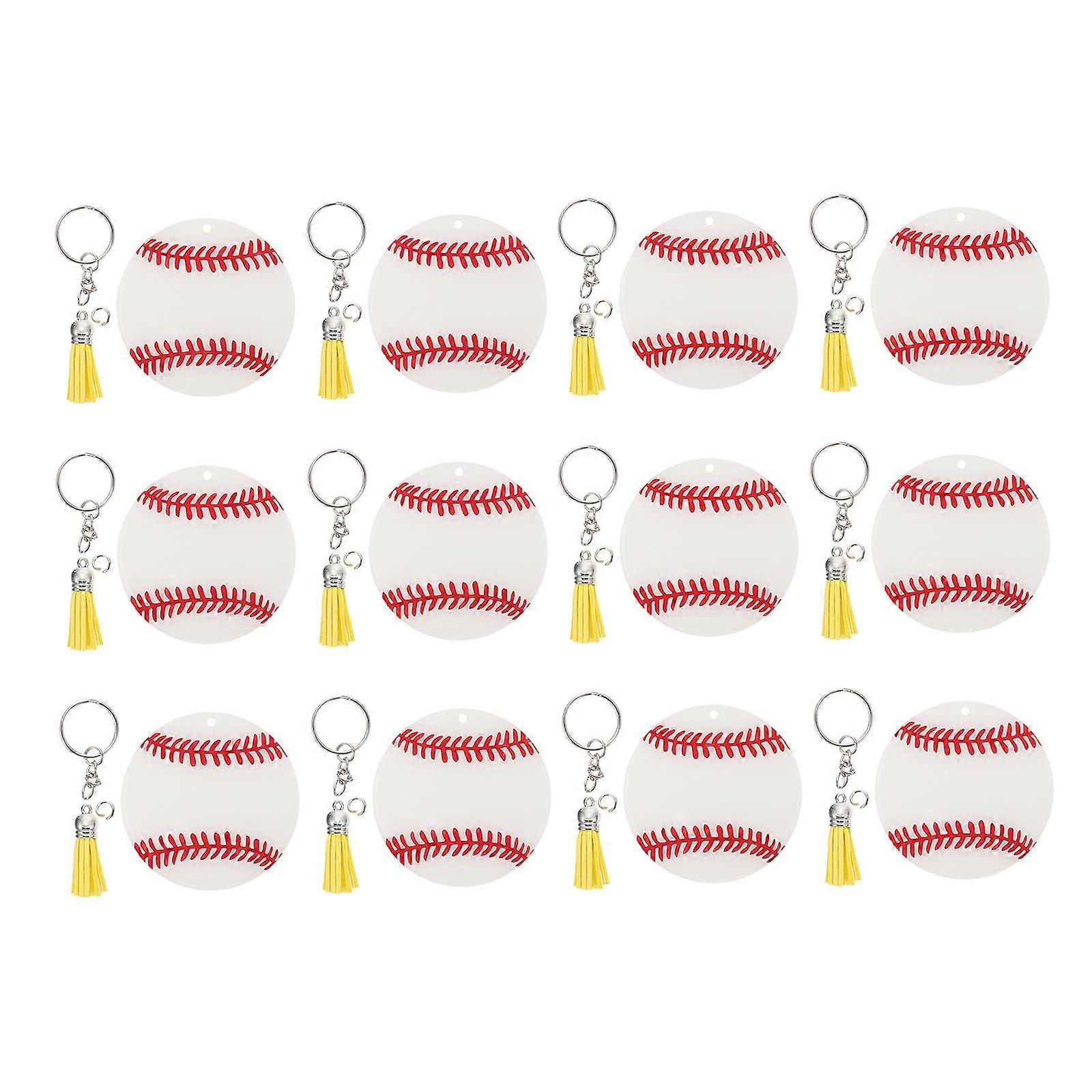 Baseball Key Ring for Decoration 12Sets Lightweight Acrylic Keychains