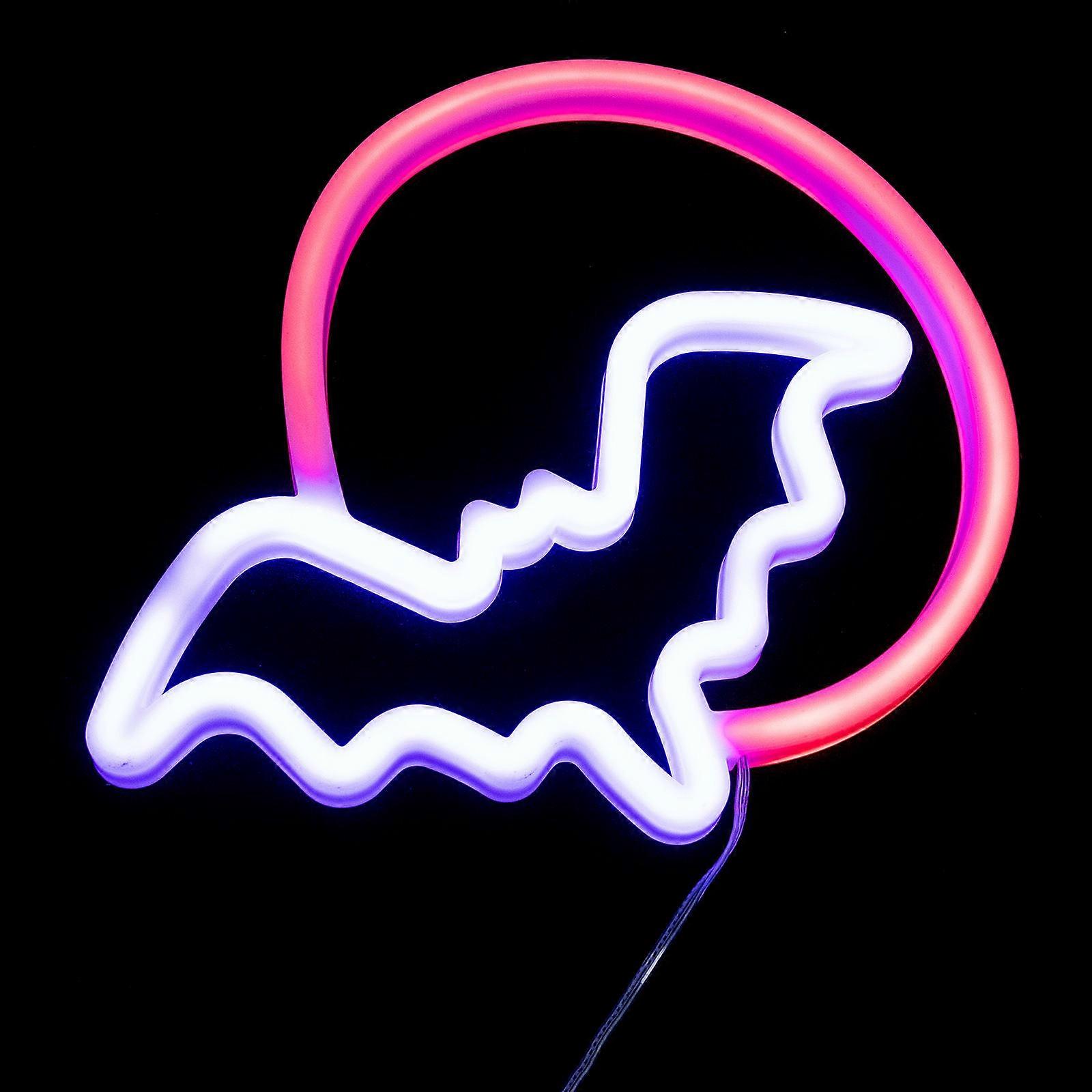 Moon Neon Light Bat Shape LED Neon Sign for Decor 2Pcs