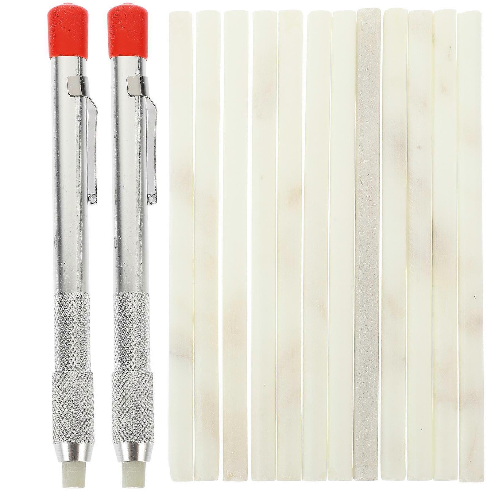 Soapstone Pencils for Welding Work with Holder and 3Sets of Refills Included