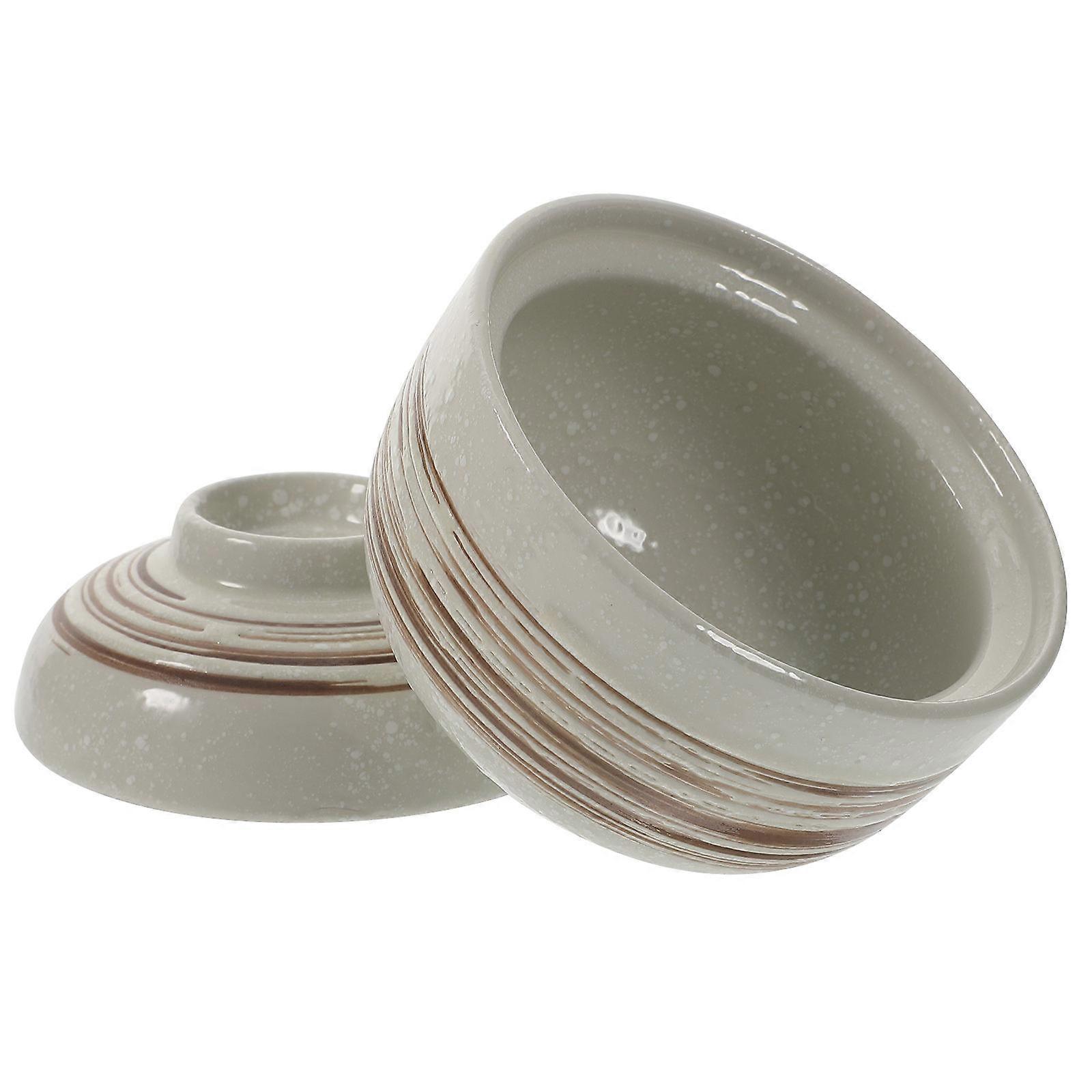 Ceramic Bowl With Lid Multi-Function Soup Bowl Household Stew Bowl Japanese Style Convenient For Table Use 2Pcs