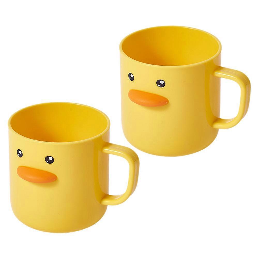 Bathroom Children's Toothbrush Cups Plastic Handle for 2Pcs Use