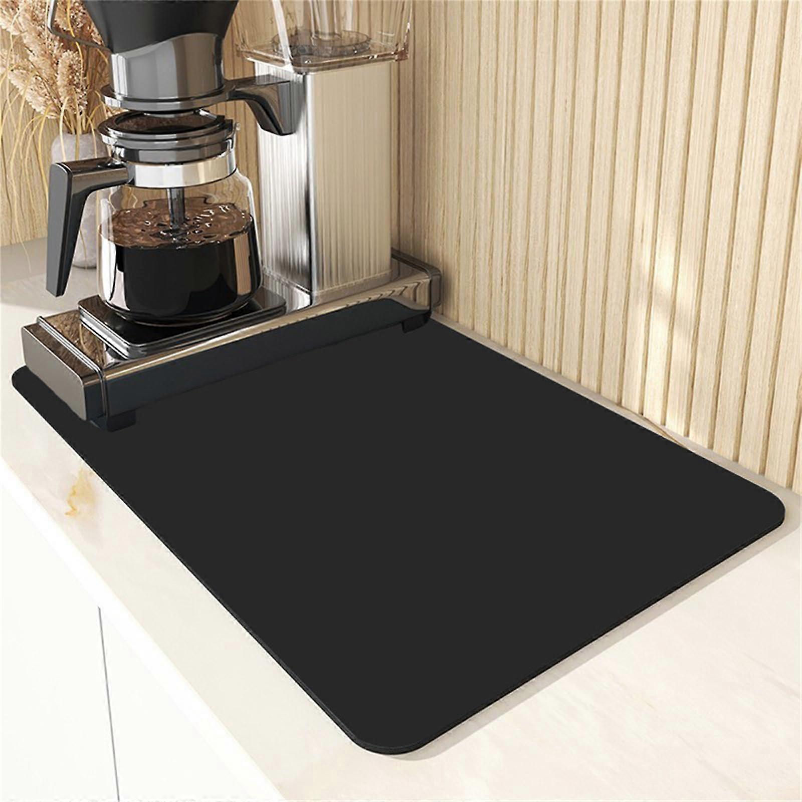 Super Absorbent Dish Drying Mat for Kitchen Countertop, Foldable Quick-Dry Diatomite Pad