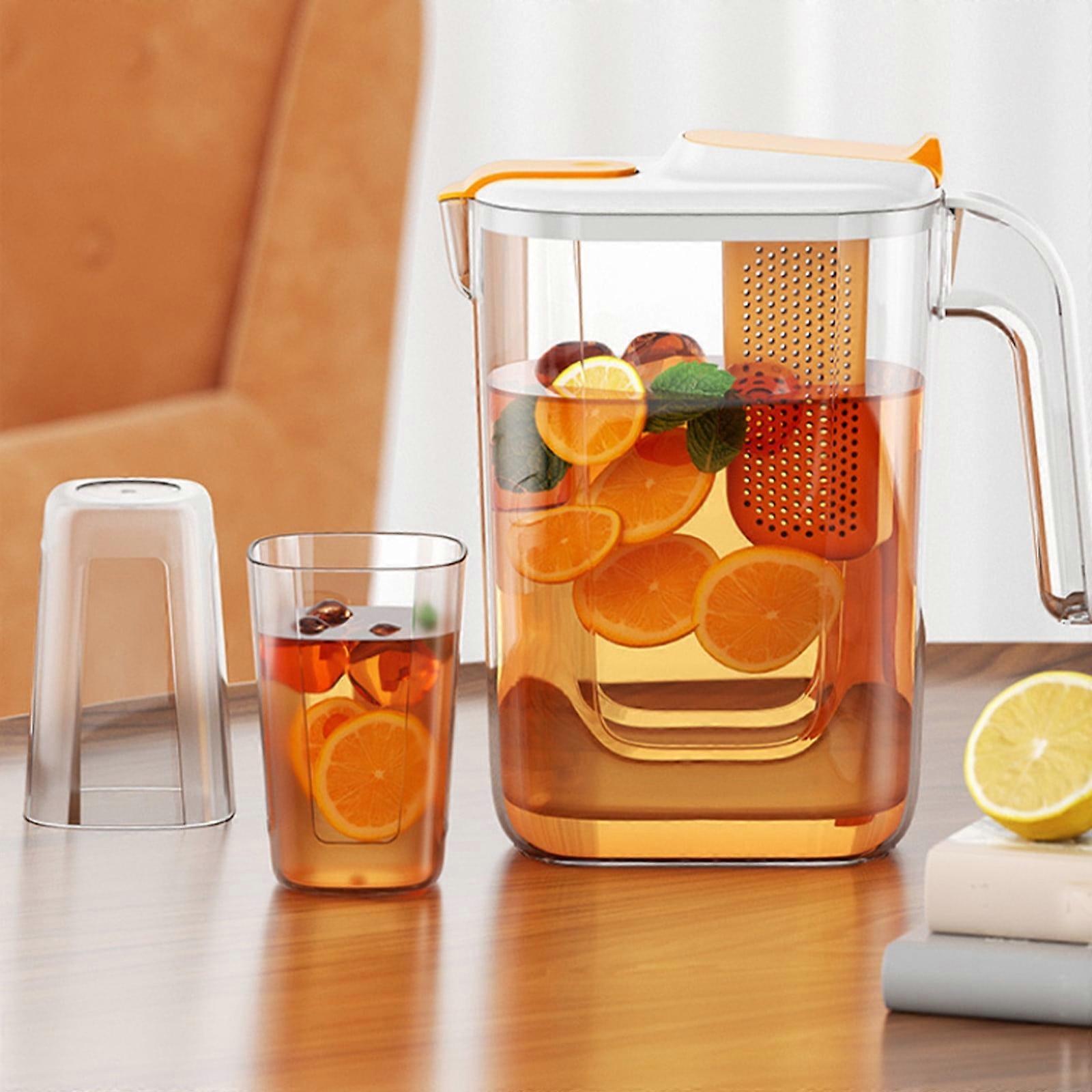 WLAGOOD 2.6L Water Pitcher with Lid, BPA-Free Fridge Door Jug with Handle, Flip Top for Teas & Juices – Clear (Compatible with standard fridge