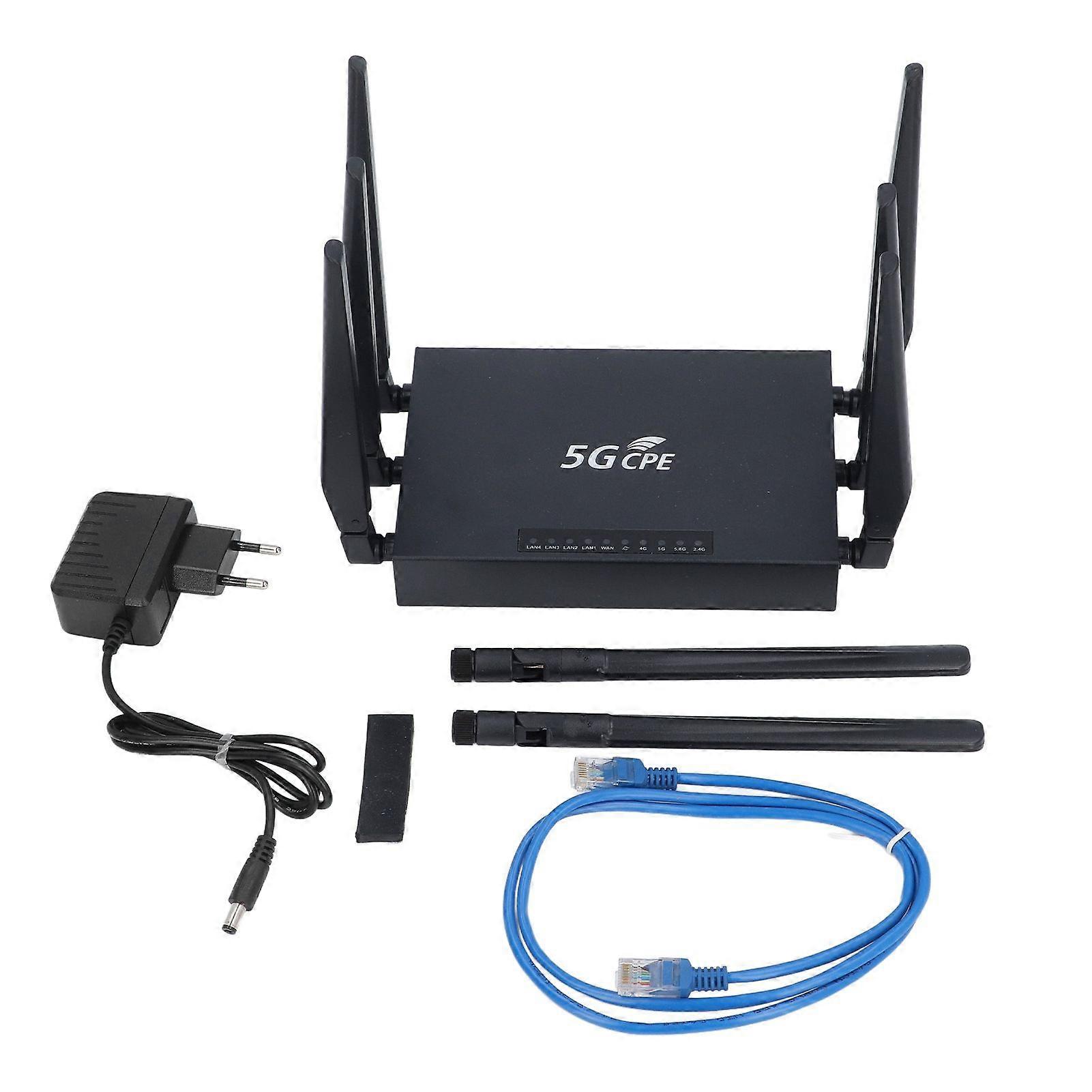 5G CPE Router with SIM Card Slot Dual Band WiFi6 1000Mbps Gigabit Ethernet Network 5G WiFi Router with 8 Antennas 100240V EU Plug