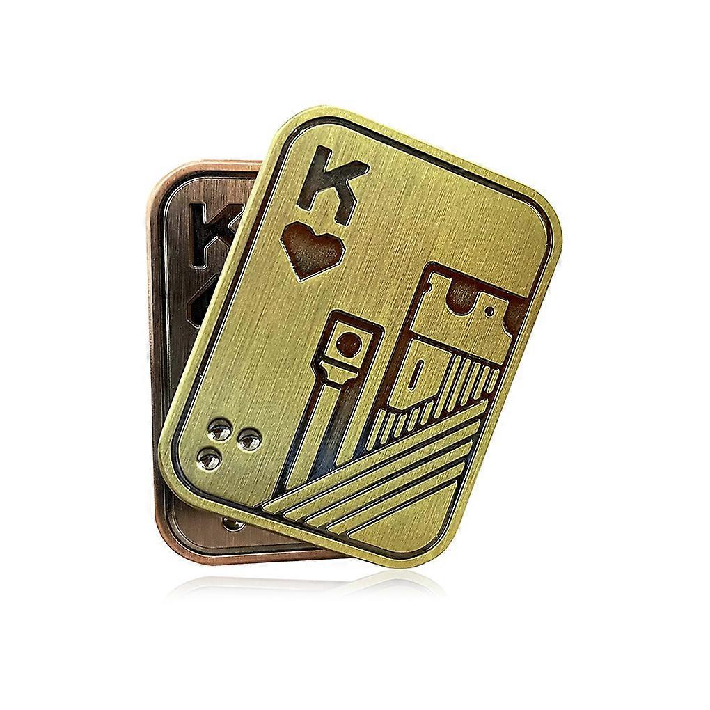 Fidget Slider Heart K Push Card Decompression Metal for Spinner Sensory Toys
