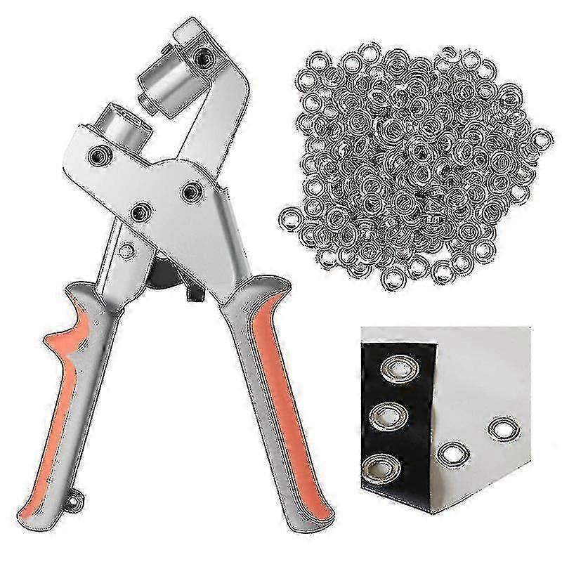 كماشة العيينة المهنية الثقب مجموعة مع 500 قطعة (داخلية 10 مم) ثقوب معدنية للنسيج الجلدي القماش المشمع بولي كلوريد الفينيل الستار