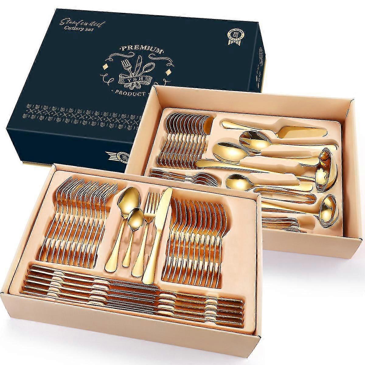 72-piece Stainless Steel Flatware Set Cutlery Tableware Set For Home