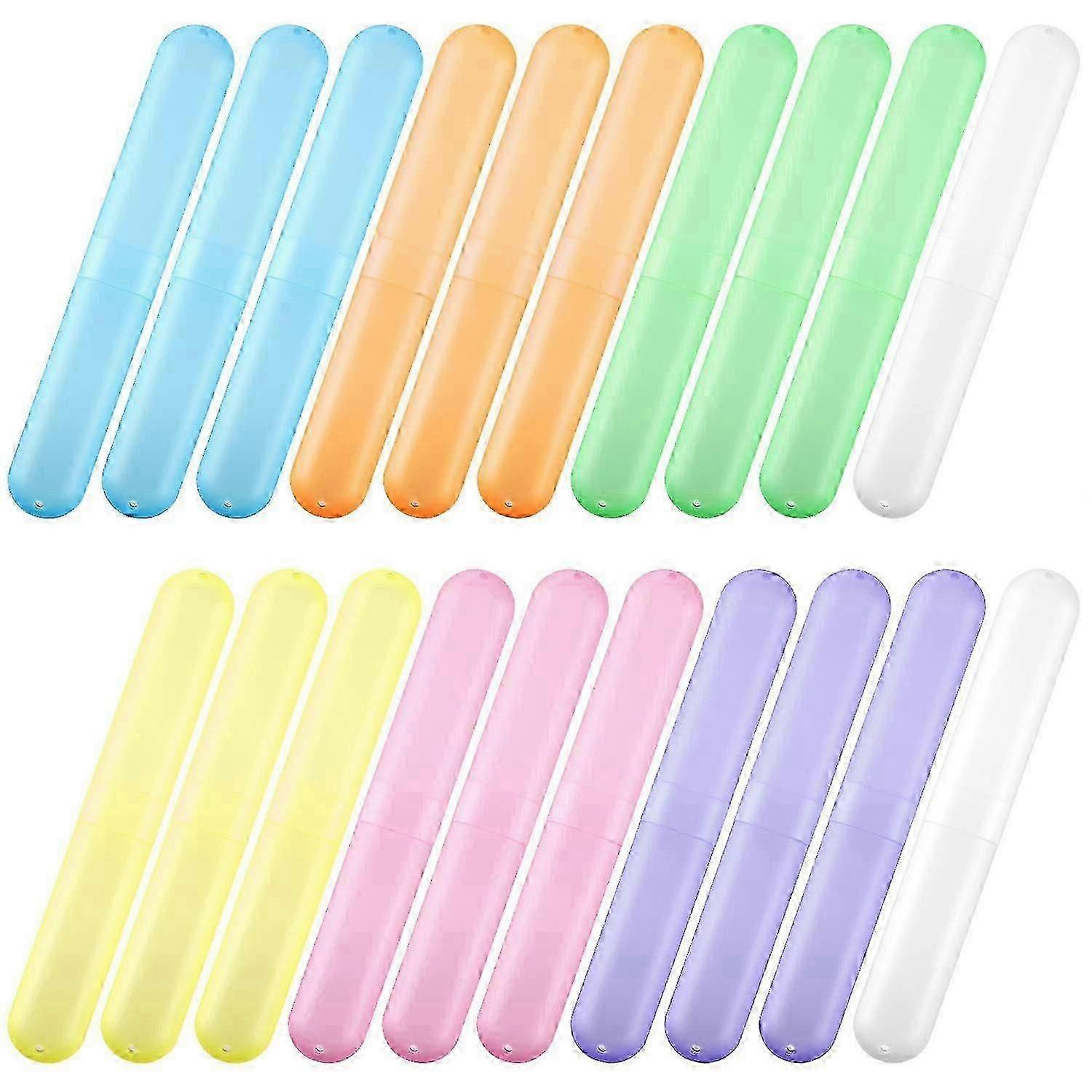 20ピーストラベル歯ブラシケース-歯ブラシと歯磨き粉保護用のカラフルなプラスチック製収納ホルダーSZRH A-586