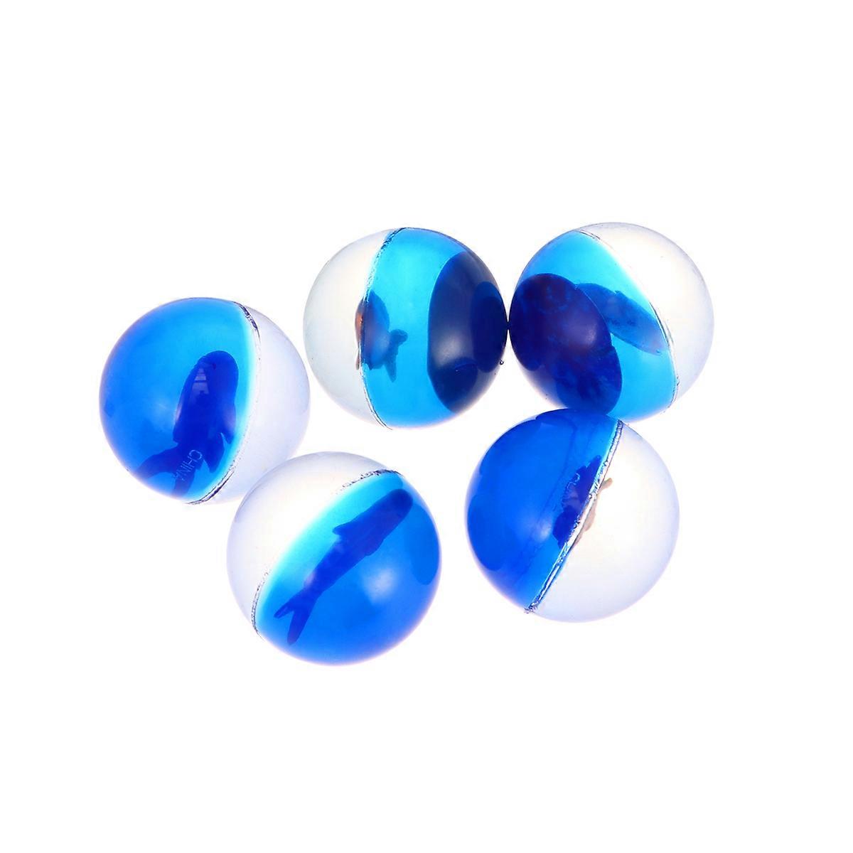 Kids Funny Toy Rubber Bouncing Ball for Playing 5Pcs Sea Fish Blue