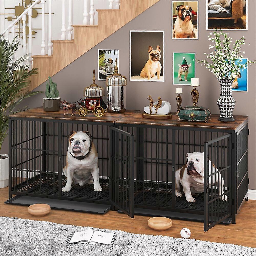 Heavy Duty Indestructible dog Crate Chew-Proof Kennel Extra Large Cage Furniture