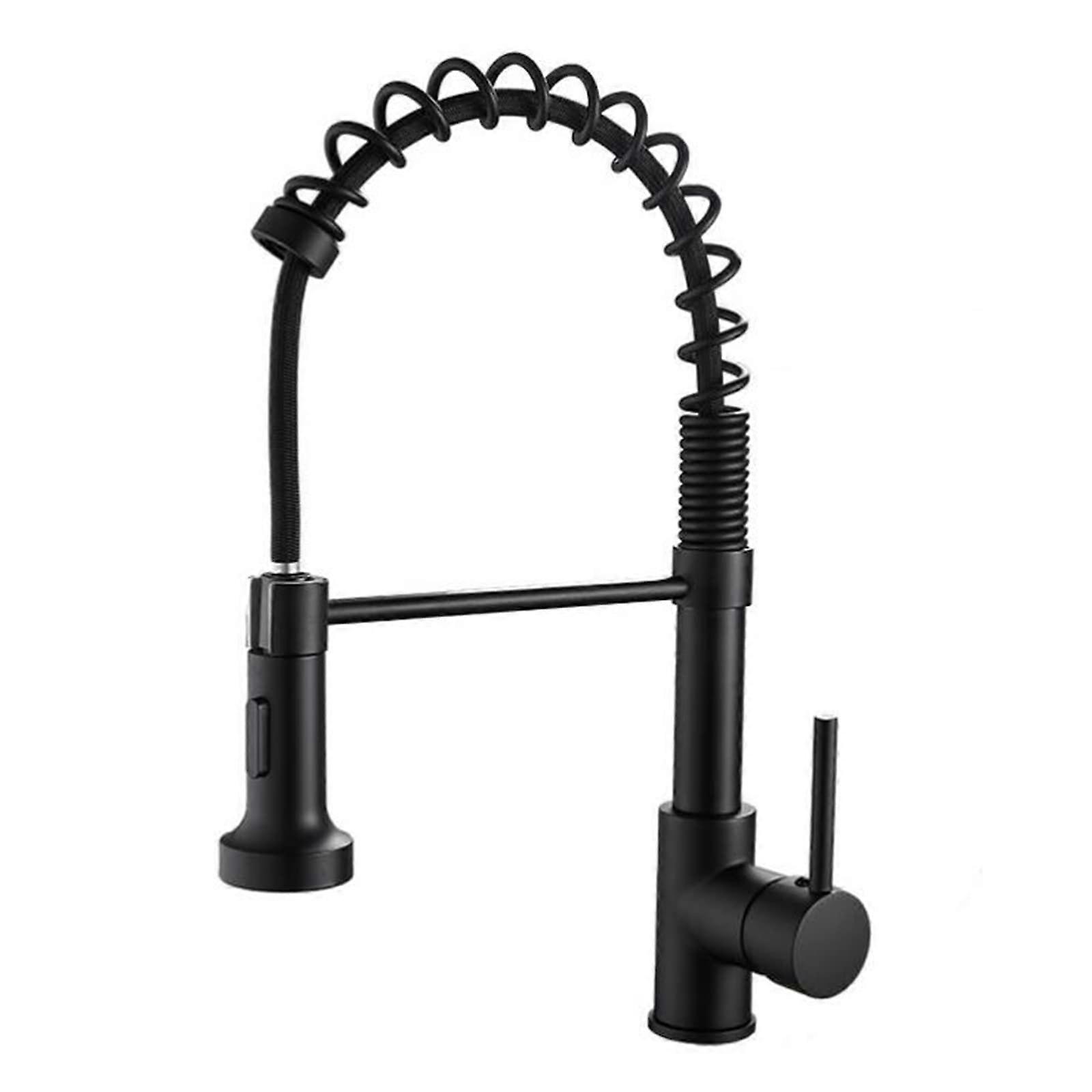 Pull Out Kitchen Faucet Rotatable Hot And Cold DualMode Brass Nozzle Kitchen Sink Black