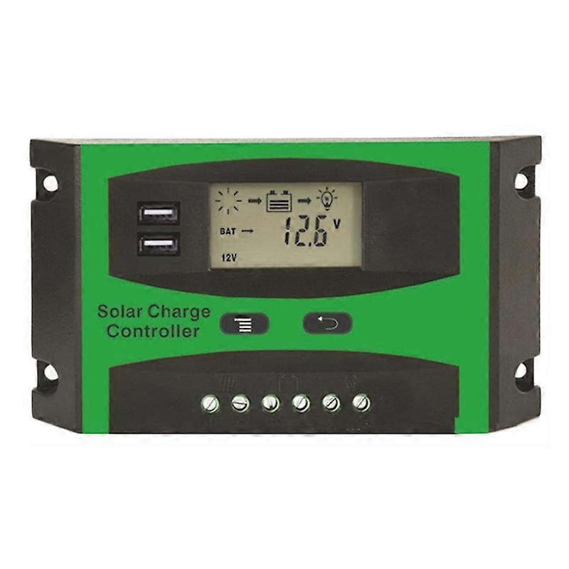 12V/24V Solar Charge And Discharge Controller Dual USB Port LCD Solar Cells Panel Charge Regulator