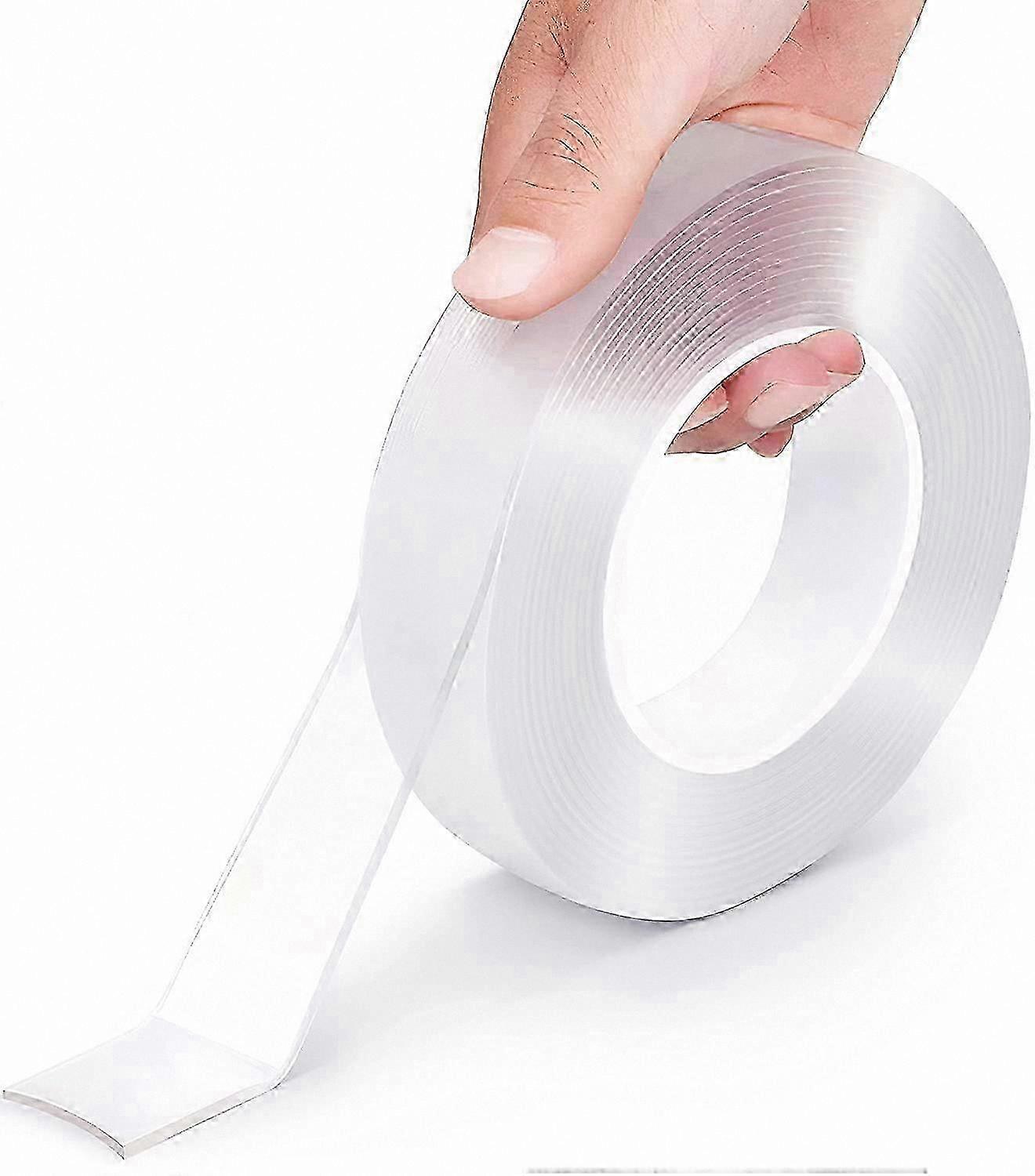 Multipurpose Reusable Adhesive Tape Strips, Strong Grip Transparent Wall Mounting Solution