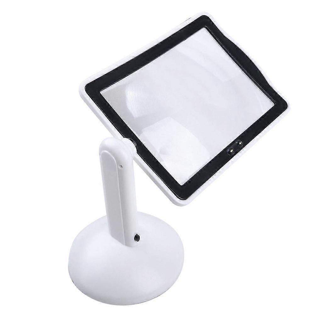 Handsfree 3x Reading Full-page Magnifier 2 Led Magnifying Loupe Glasses Desktop Light