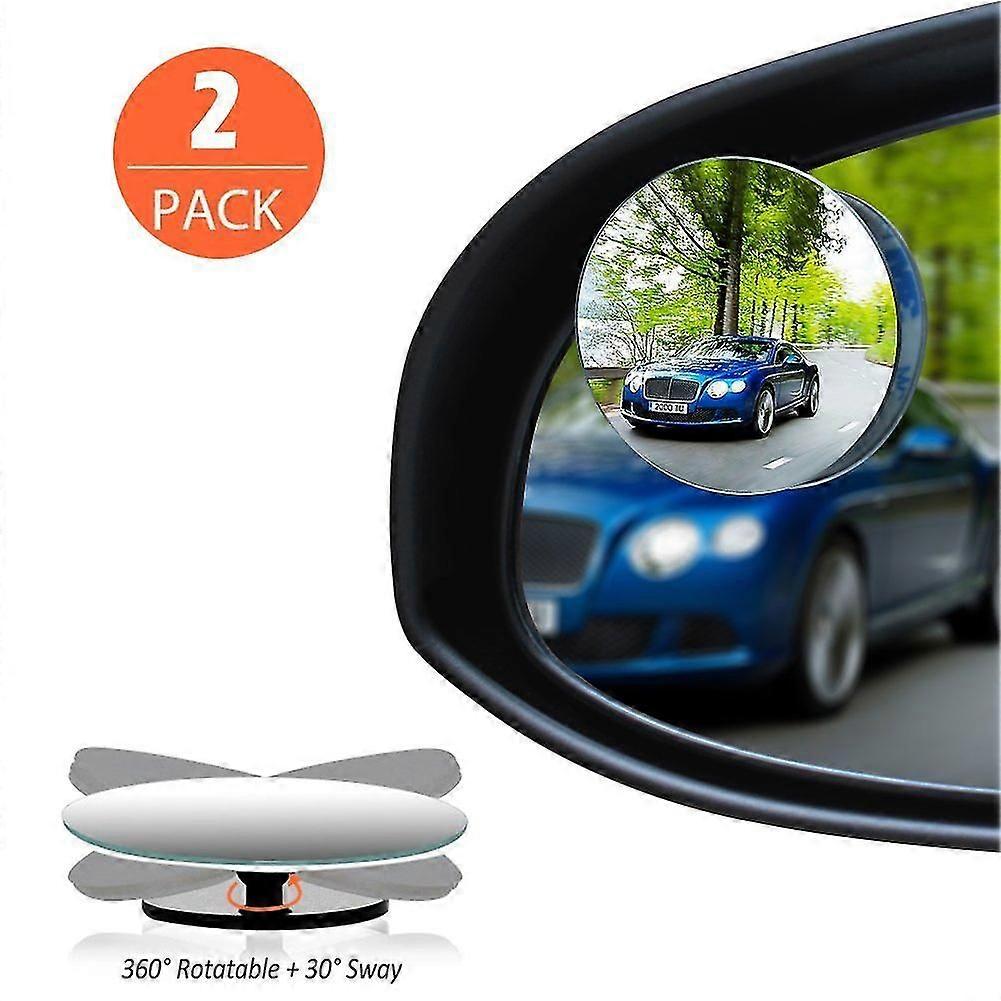 2pcs Blind Spot Mirror, 2" Round Hd Glass Frameless Convex Rear View Car Mirror