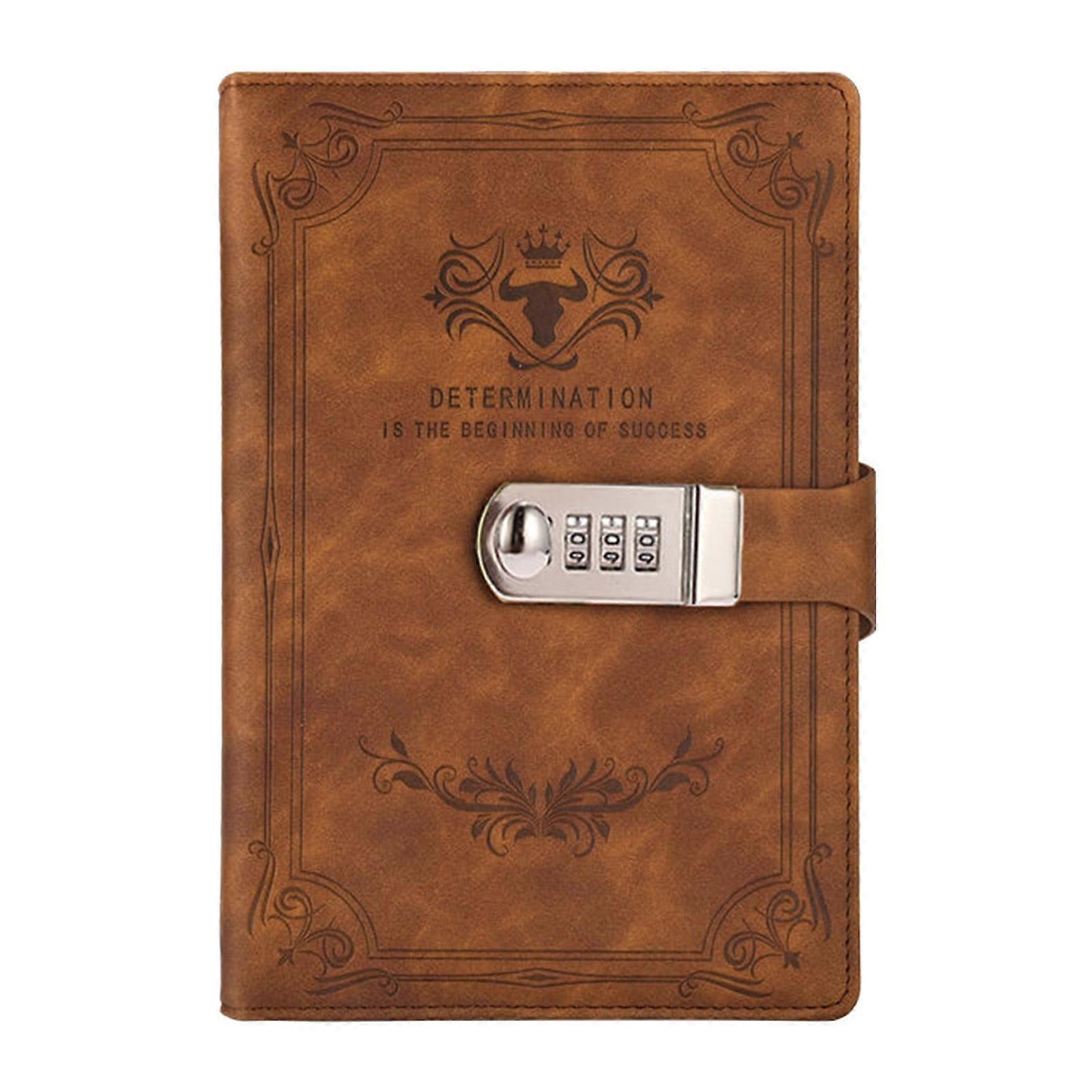 Notebook Password Lock Notebook A5 PU Leather Password Lock Notebook Student Business Office