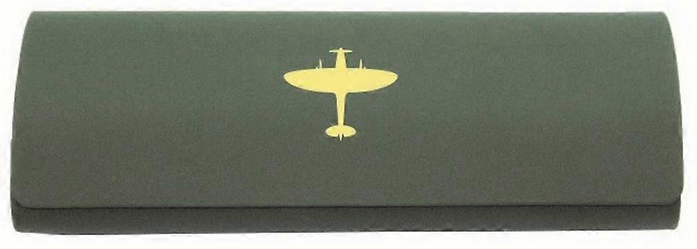 David Van Hagen Spitfire Embossed Cloth and Glasses Case - Green