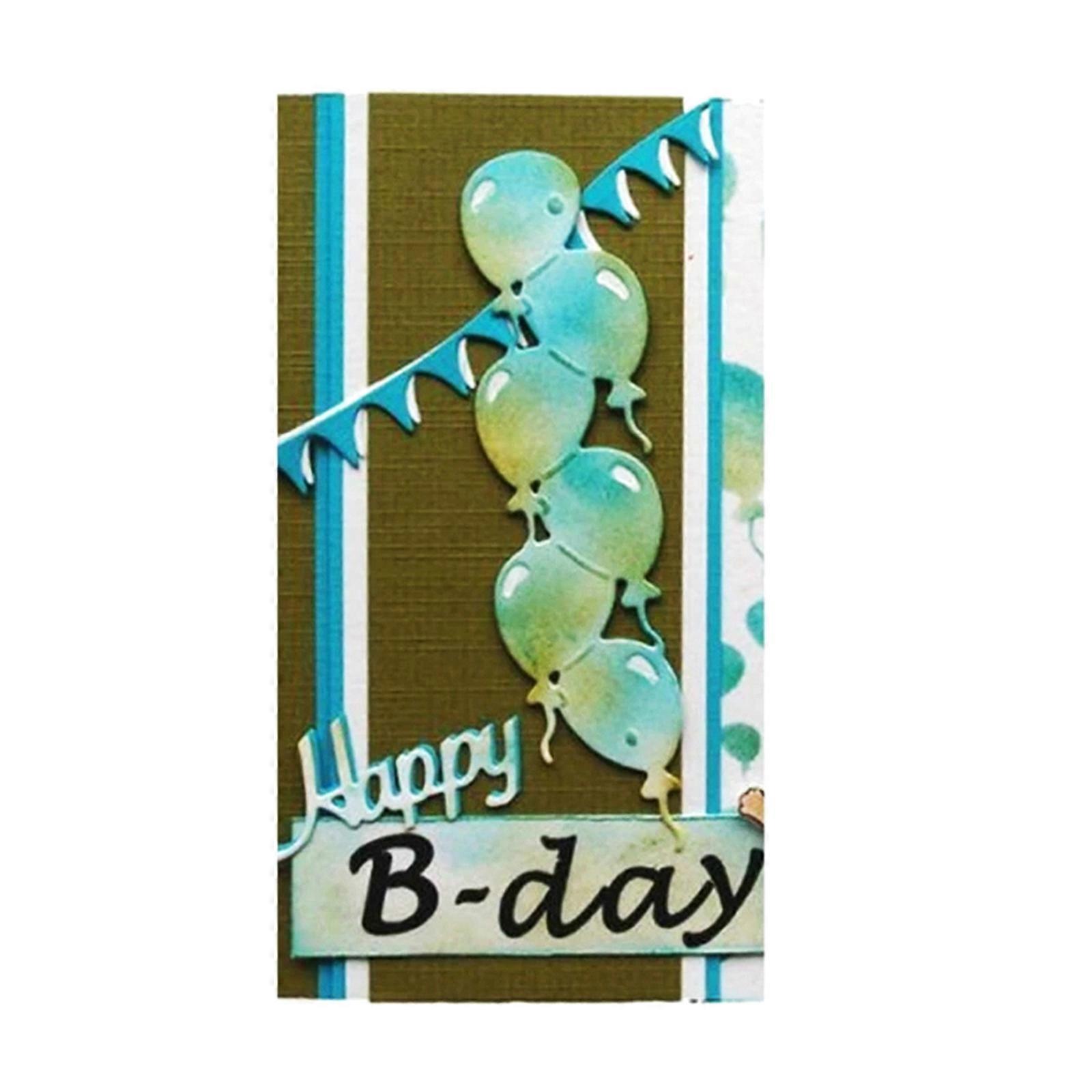 Μεταλλικά καλούπια κοπής με μπαλόνια, στένσιλ για DIY, Scrapbooking, Διακοσμητικά ανάγλυφα χαρτιά, Πρότυπο διακοσμητικών κοπών, Πολύχρωμα