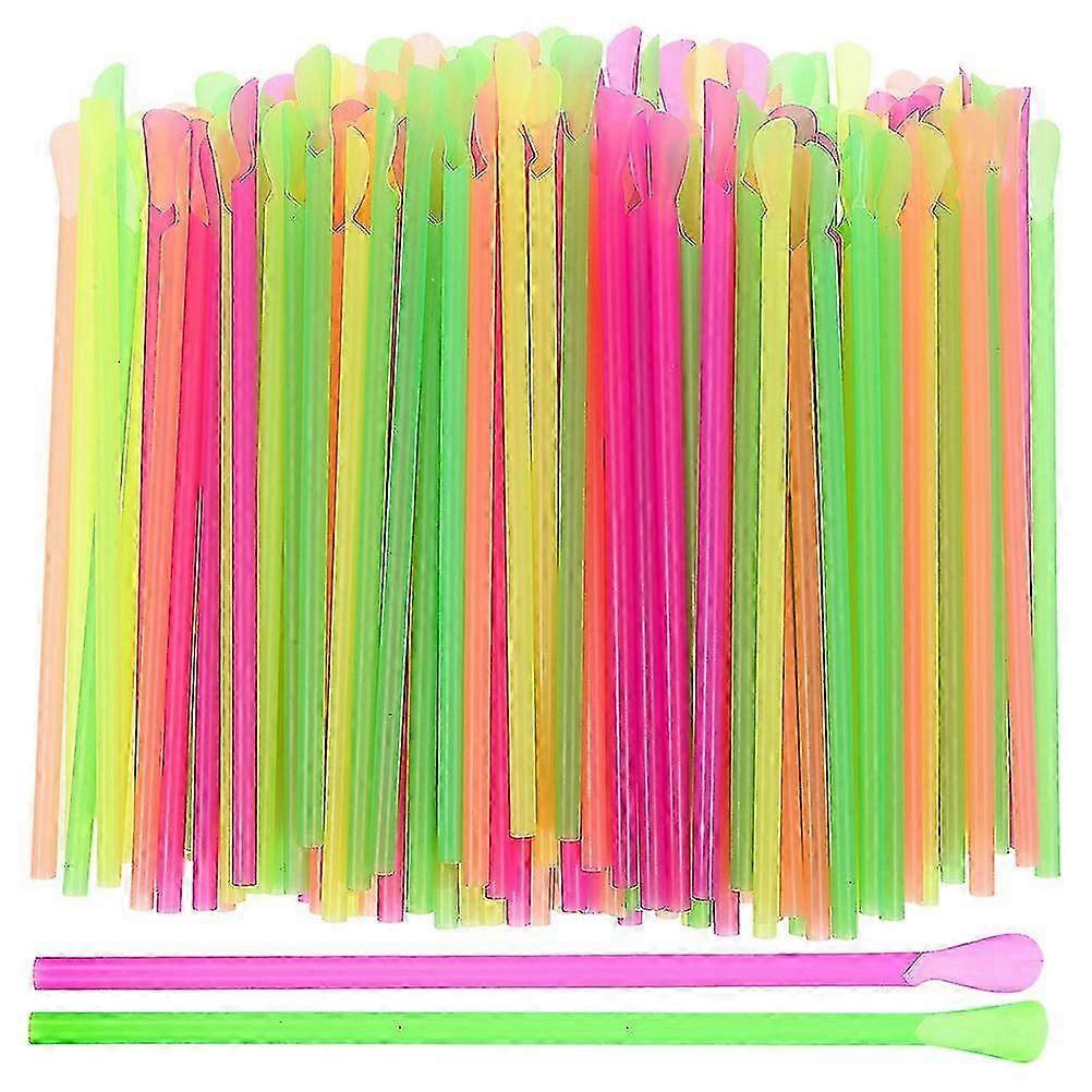 400Pcs Spoon-End Straws for Smoothies and Frozen Drinks