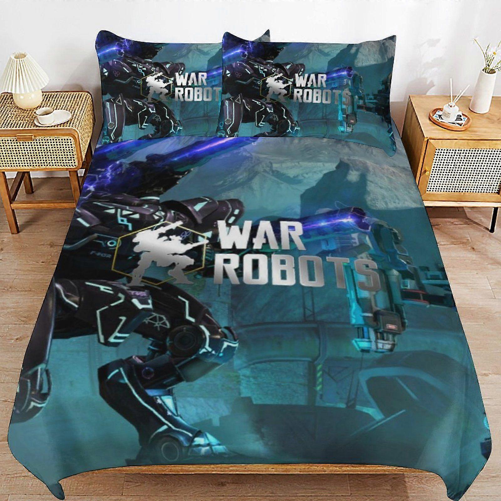 d210 War of the Robots Modern Handling Practical Sleep Set Durable Threaded Design Zipper Duvet Cover Sets Essential b210