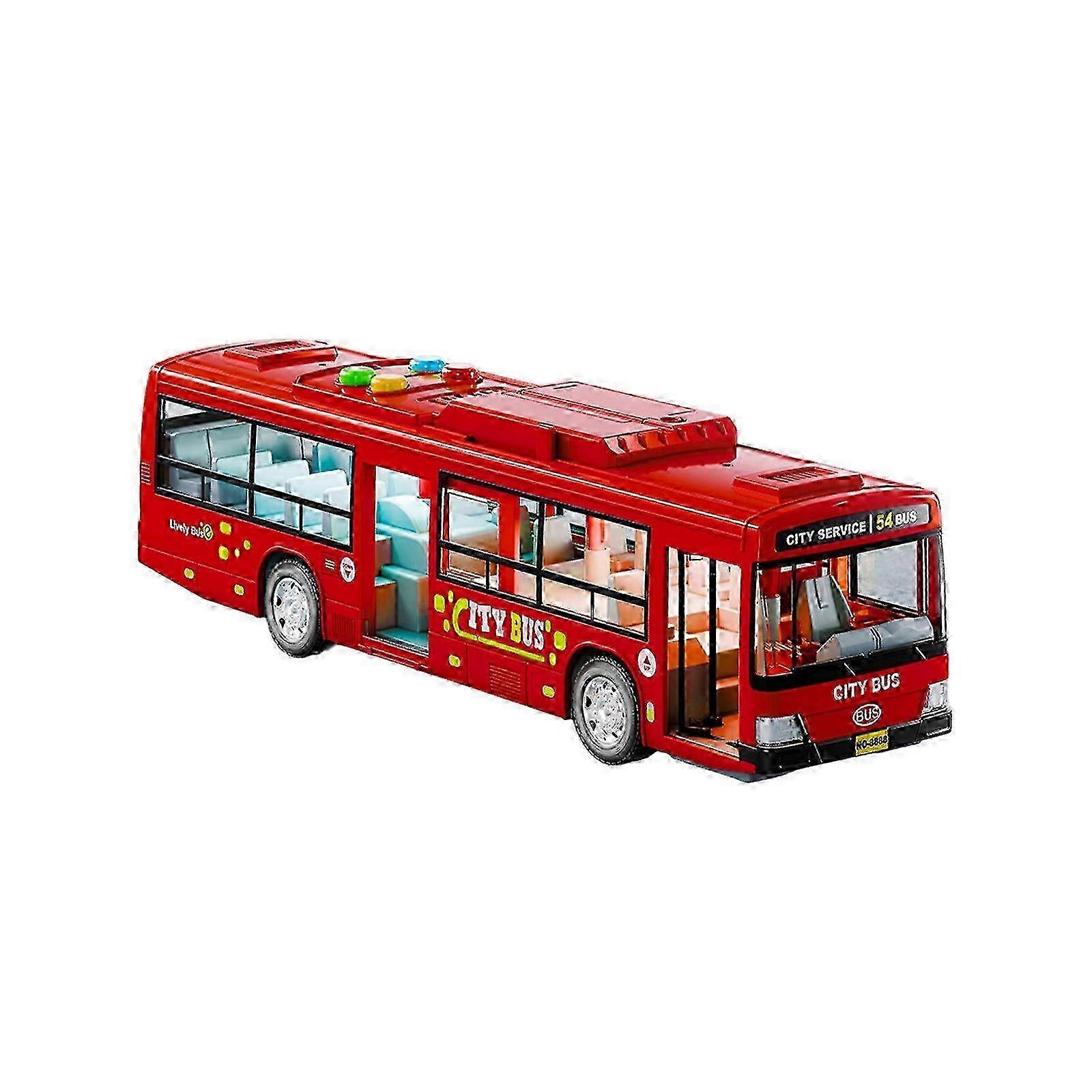 Auto Spielzeug Children's Simulation Bus Toy Large Door Opening Light Vocal Coachs Model City Bus Model Simulation Baby Bus Toy Coachs