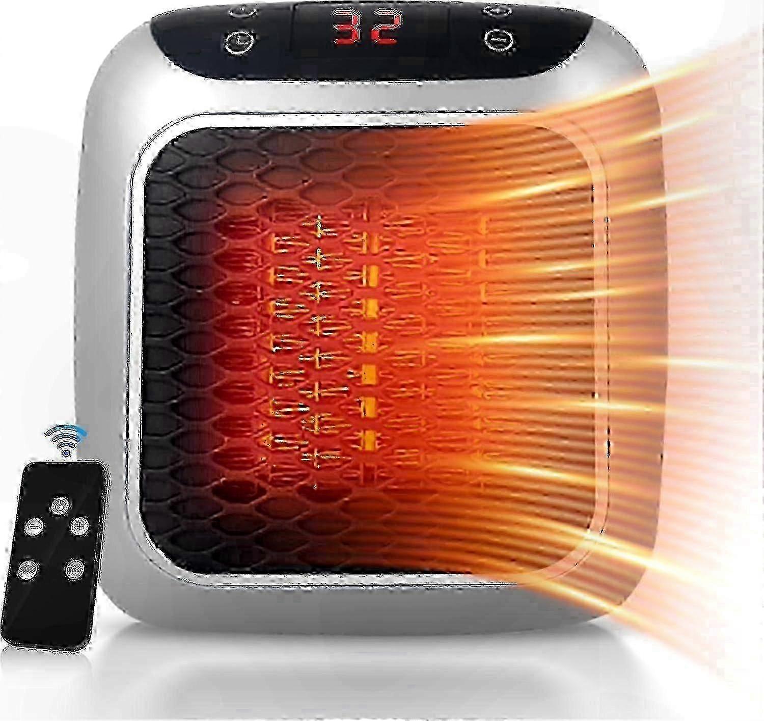 Ceramic Portable Heater with Remote Control, Timer Function, LED Screen, and Adjustable Heating Options