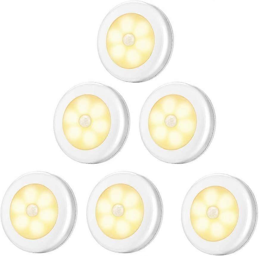 6PCS LED Cabinet Lights with Magnetic Base Motion Detector