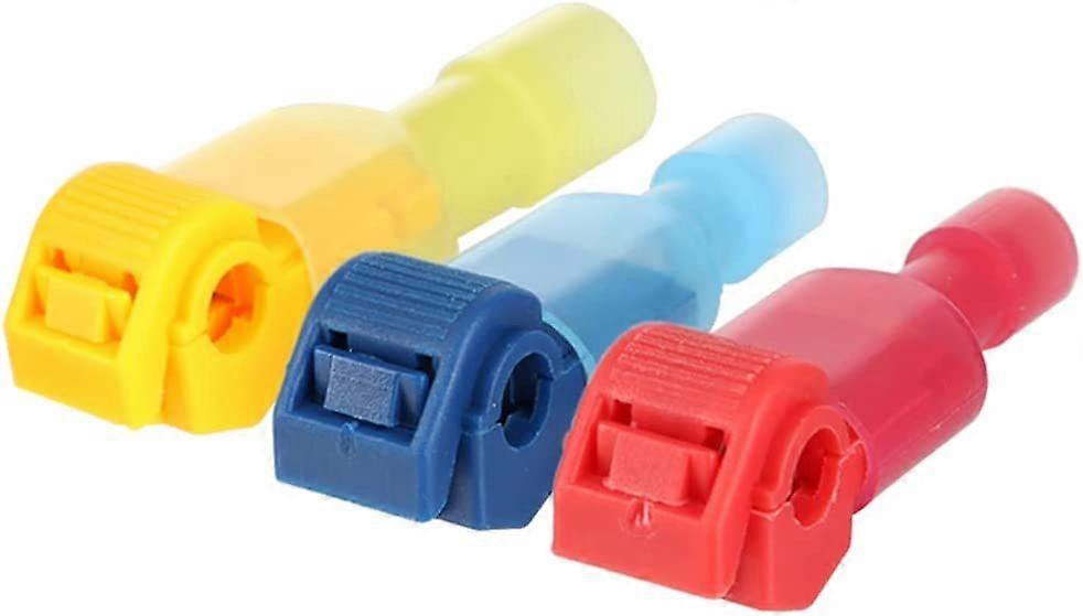 Wire Connector, Self-Stripping Electrical T Tap Wire Connectors Quick Splice Spade Wire Crimp Terminal Kit with Nylon Fully Insulated Male Quick Disco