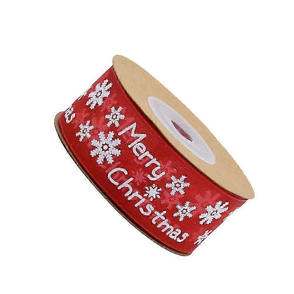 Christmas Ribbon Band for Gift Wrapping with Snowflake Design 1 Roll