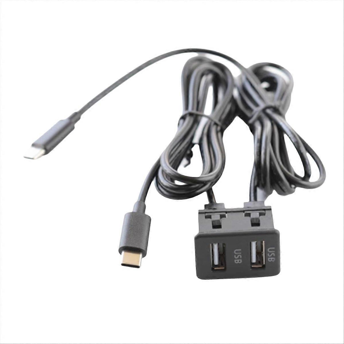 Car Android Navigation Machine Double TYPE-C Input to Double USB Interface Panel Adapter Panel