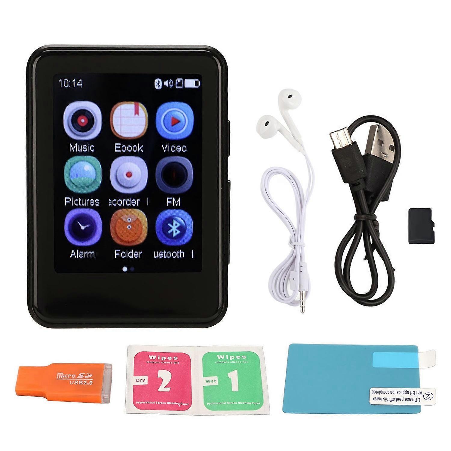 MP3 MP4 Player Bluetooth 5.0 HiFi Lossless 2.5 Inch Touch Screen Recording Music Player with Speaker